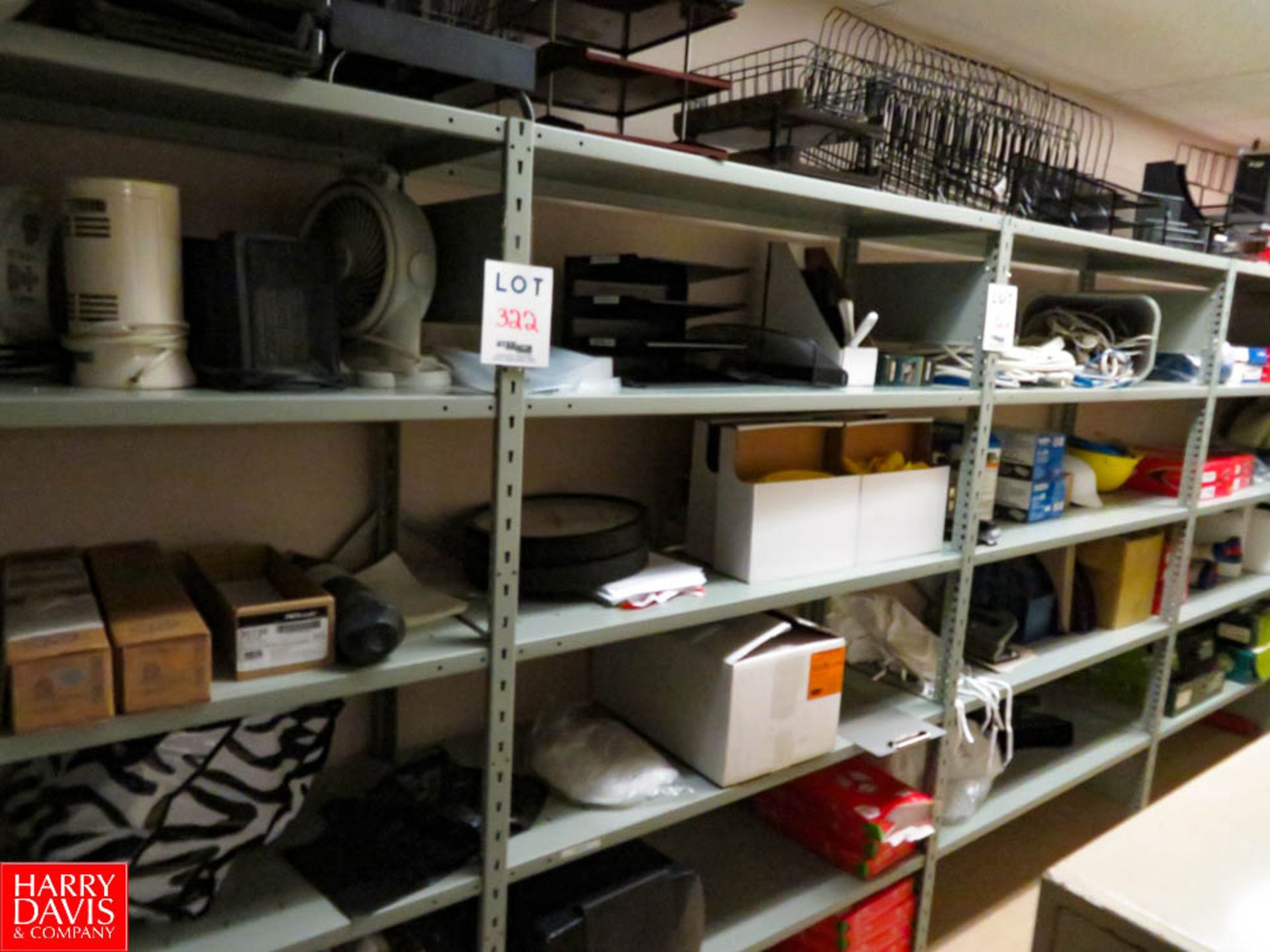 Office Supplies, Boots, Heater Fans, Shelving 75"h x 18"d x 47"L Rigging Fee: $140