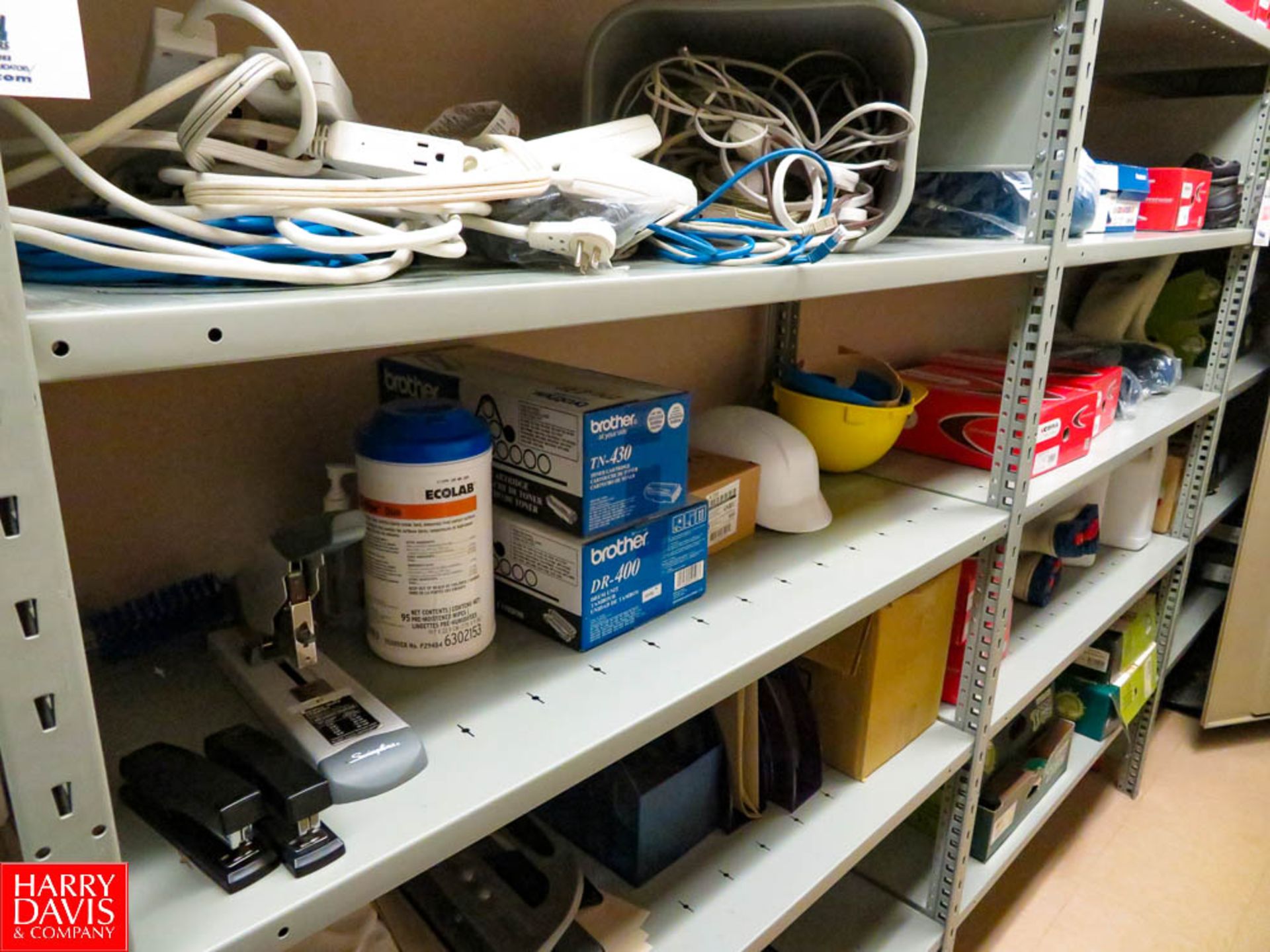 Office Supplies, Boots, Heater Fans, Shelving 75"h x 18"d x 47"L Rigging Fee: $140 - Image 3 of 4