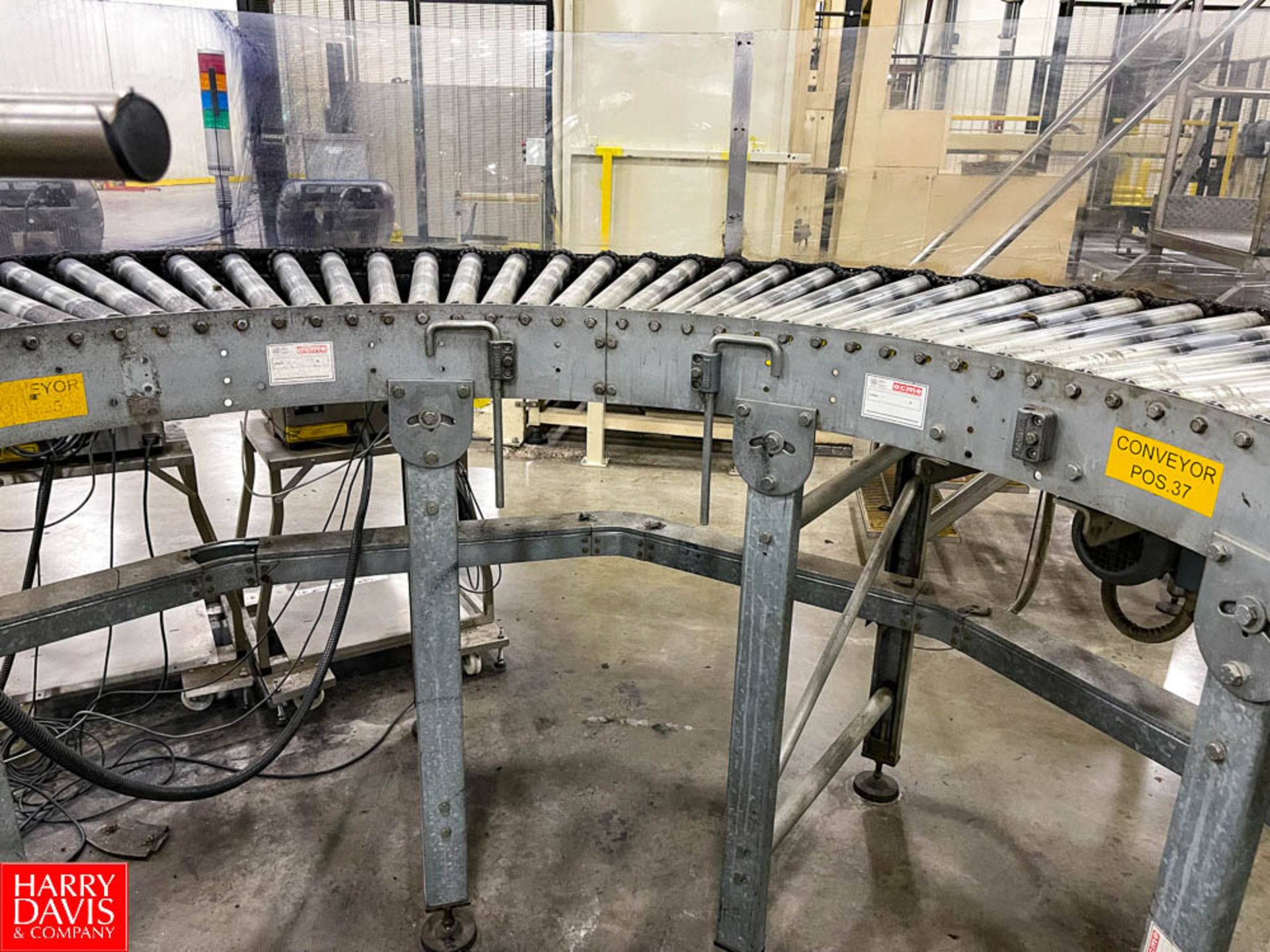 180 Degree Power Roller Conveyor section with Belt Conveyor with Over 60' Power Roller Conveyor up - Image 2 of 2