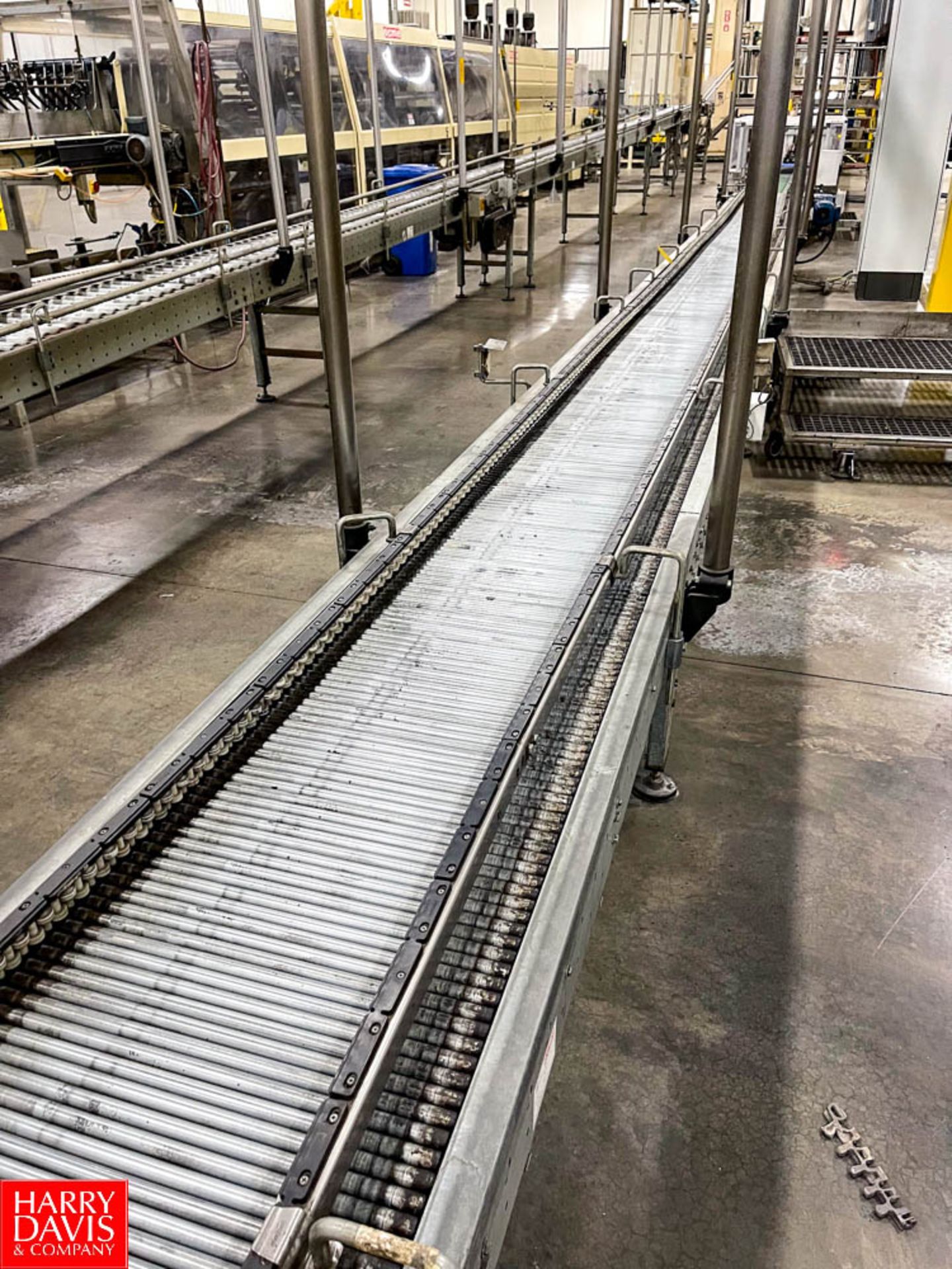 Over 35' S/S Frame Roller Conveyor Case Divider   ***Subject to the Bulk Bid. Lot 133*** Rigging