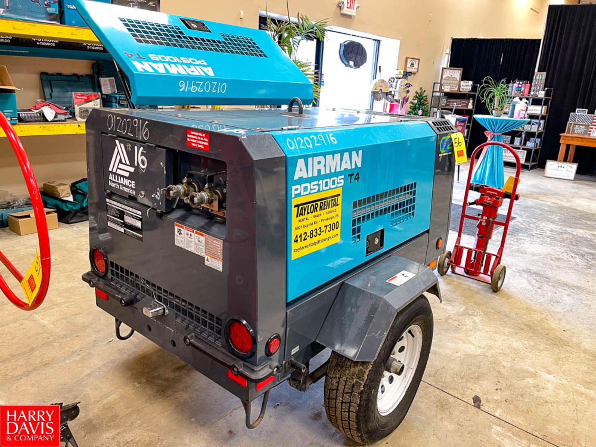 Airman 100 CFM Air Compressor Model PDS100S-6EI, S/N 86-GE10066 with Kubota Diesel Motor - Image 3 of 3