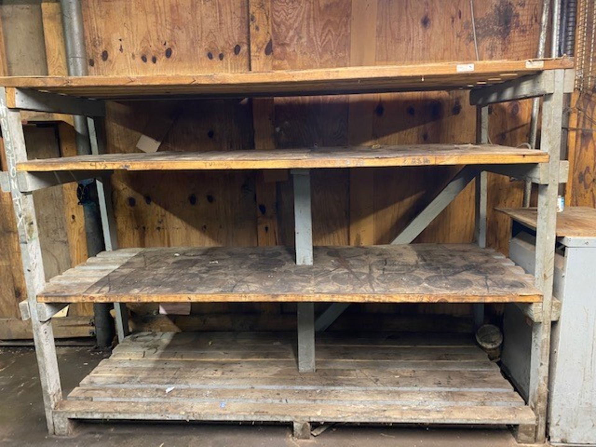 Wood Rack; heavy duty, multi shelf 98" L x 36" W" x 68" T