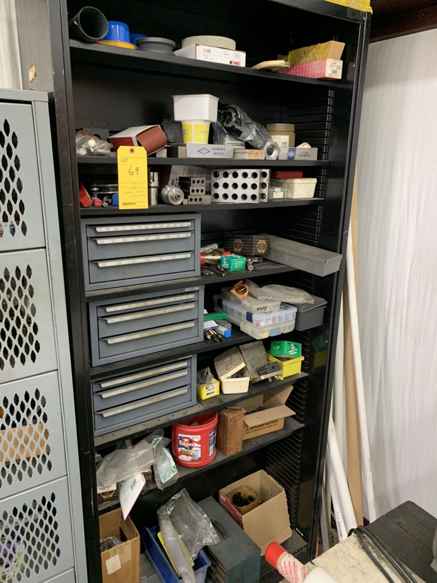 Metal Cabinet with Contents