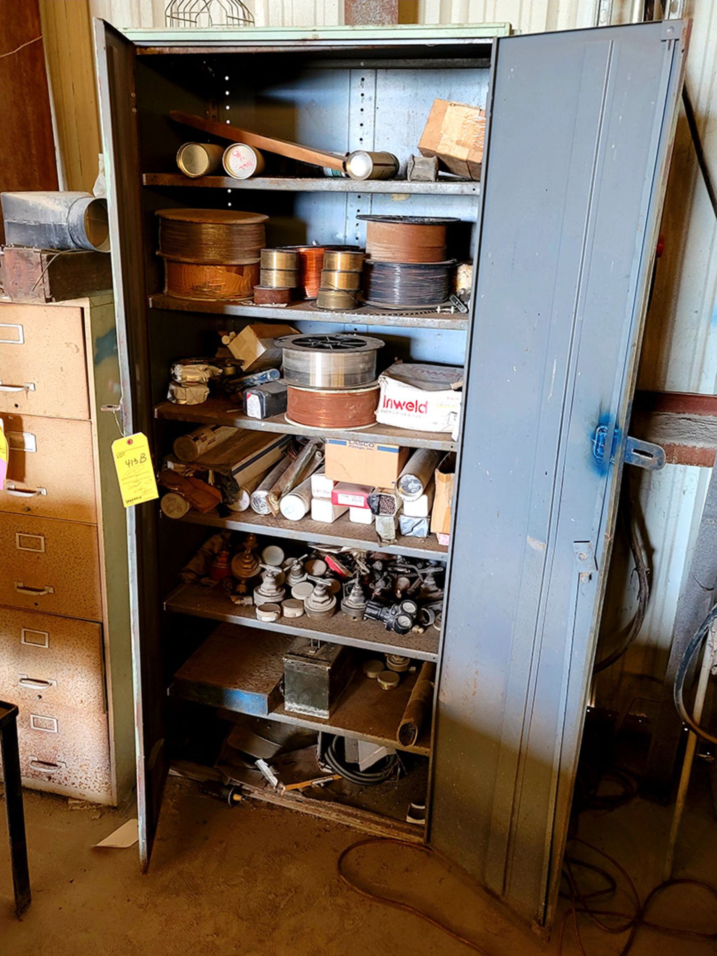 Cabinet with Welding Supplies and Wire Coils - Image 2 of 6