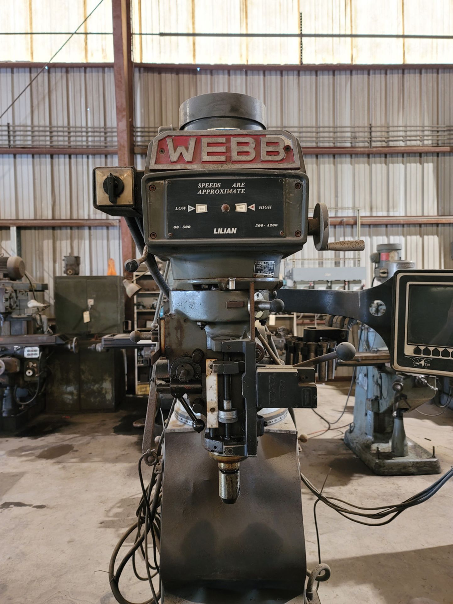 Webb 4VH Vertical Milling Machine with Proto Trak MX2 DRO - Image 4 of 11