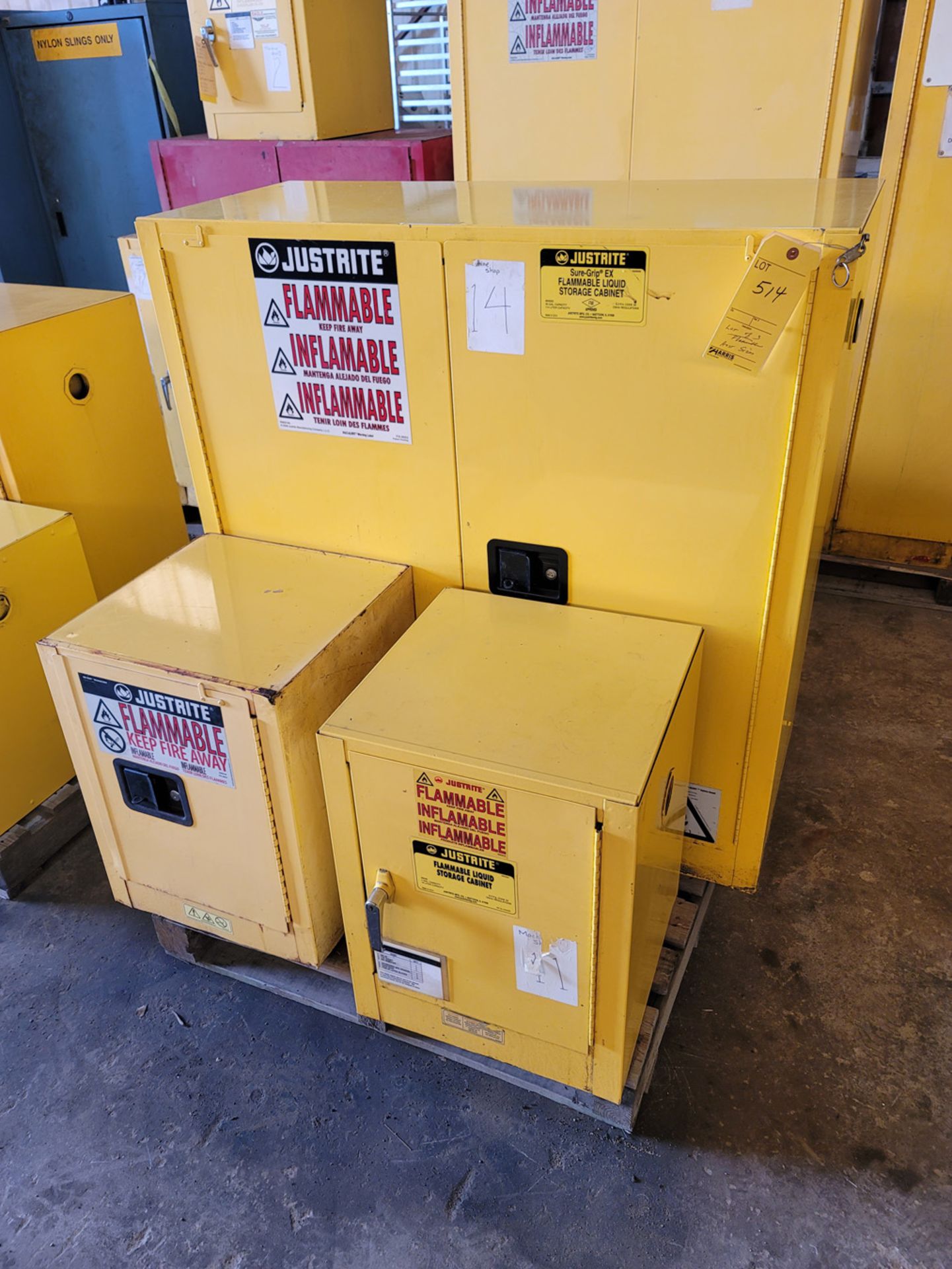 Lot of 3: Flammable Cabinets, Assorted Sizes