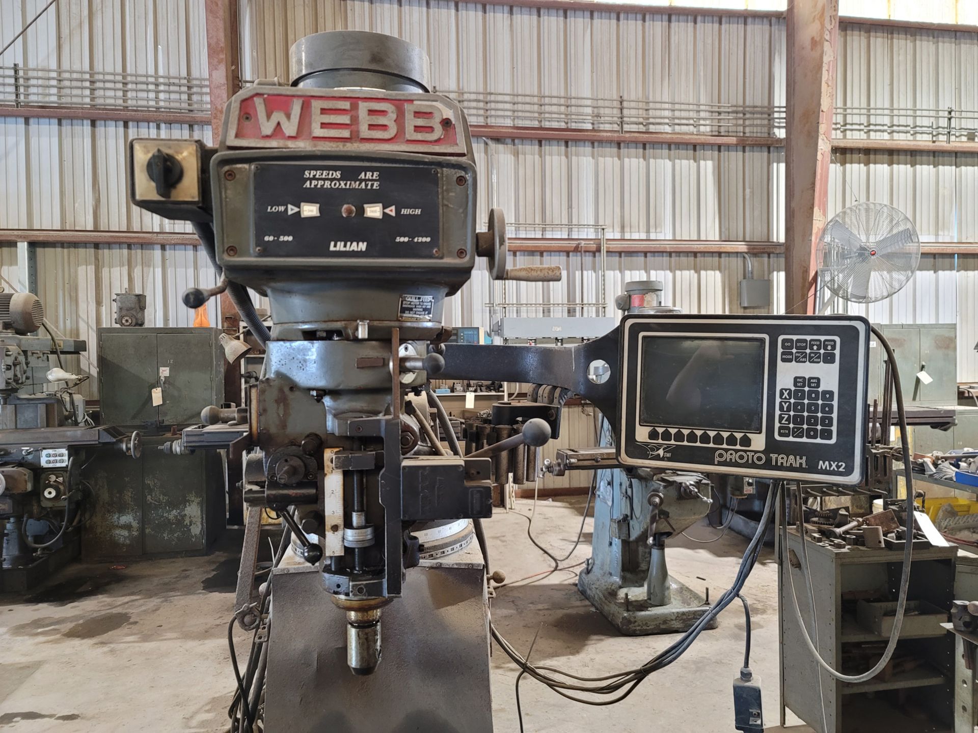 Webb 4VH Vertical Milling Machine with Proto Trak MX2 DRO - Image 5 of 11