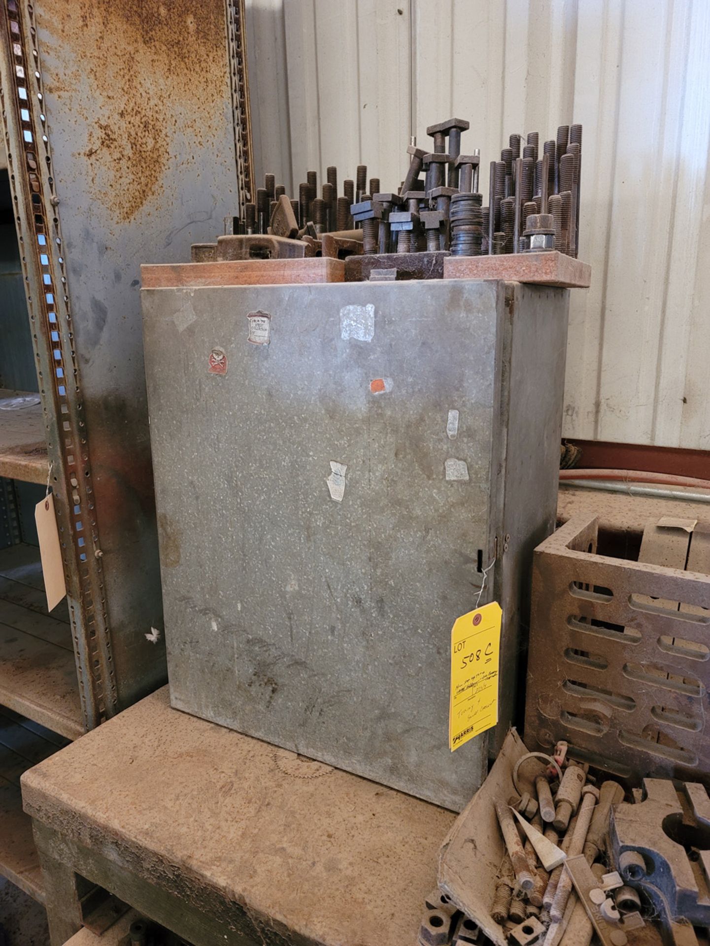 Lot: Mill Set-up tools, lathe holders, digital pressure indicators, small cabinet - Image 2 of 2