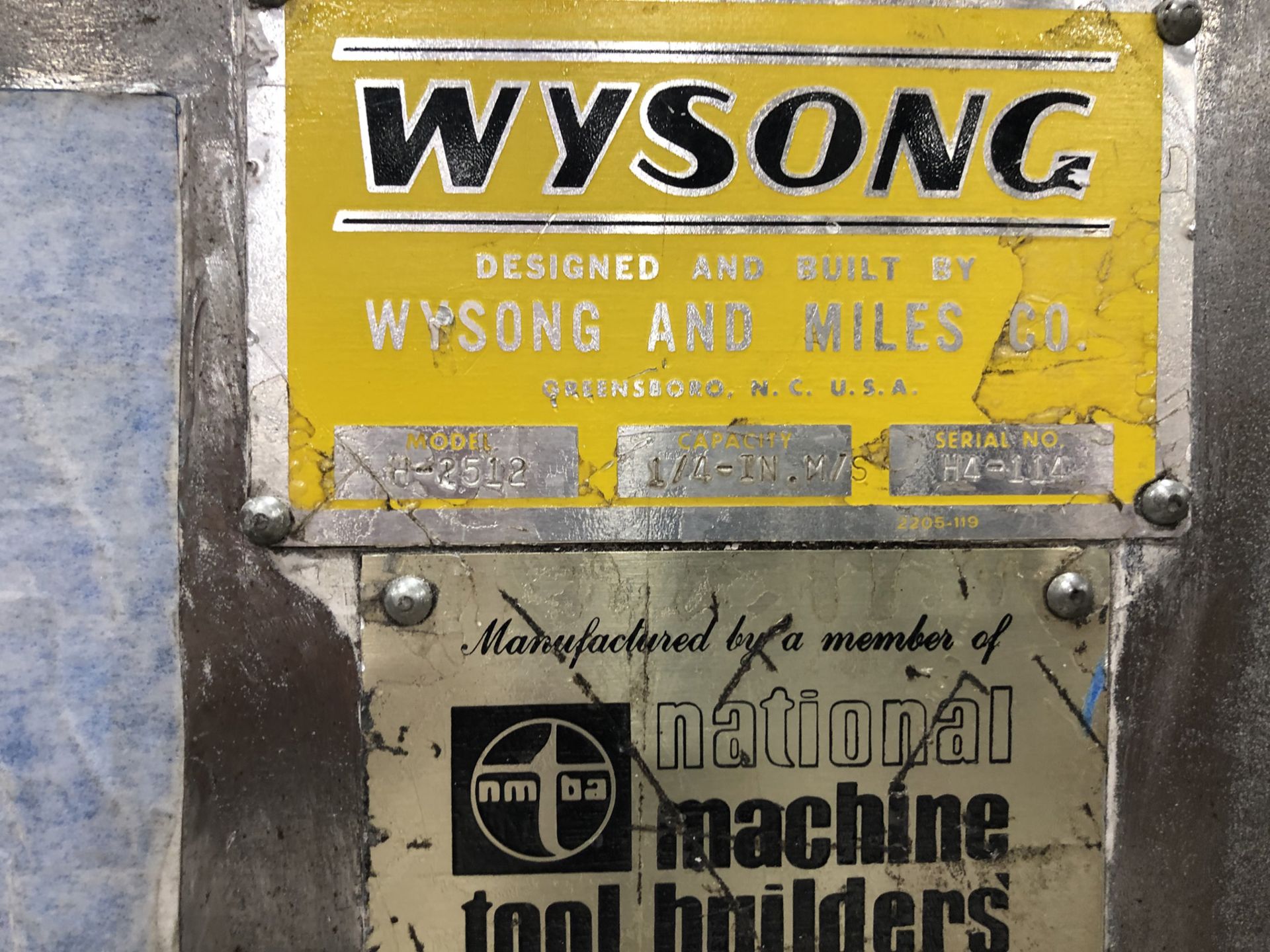 12' x 1/4" Wysong Model H-2512 Hydraulic Shear - Image 9 of 10