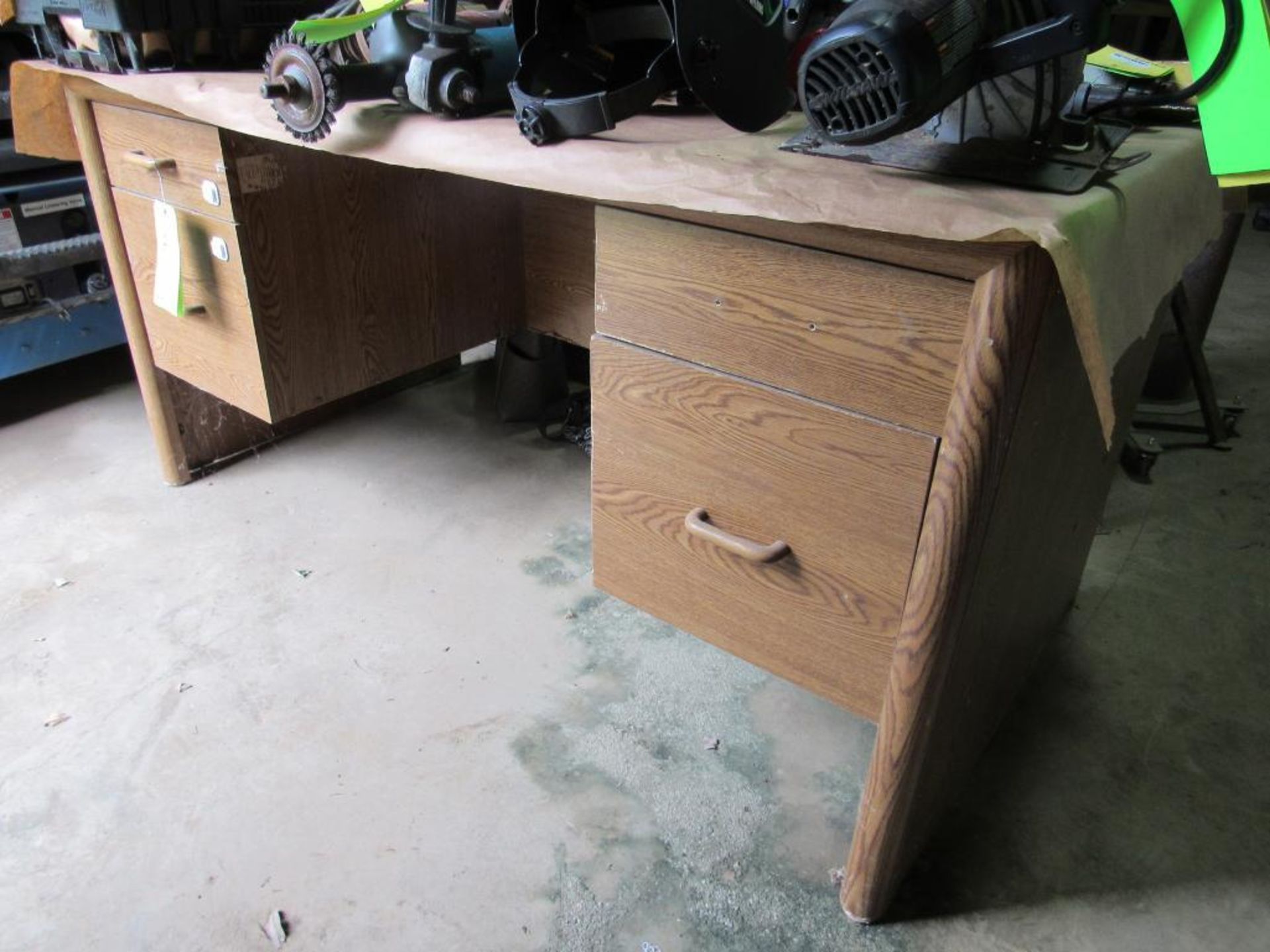 Wood Desk 4 drawer: 60" L x 30" W x 30" H - Image 2 of 6