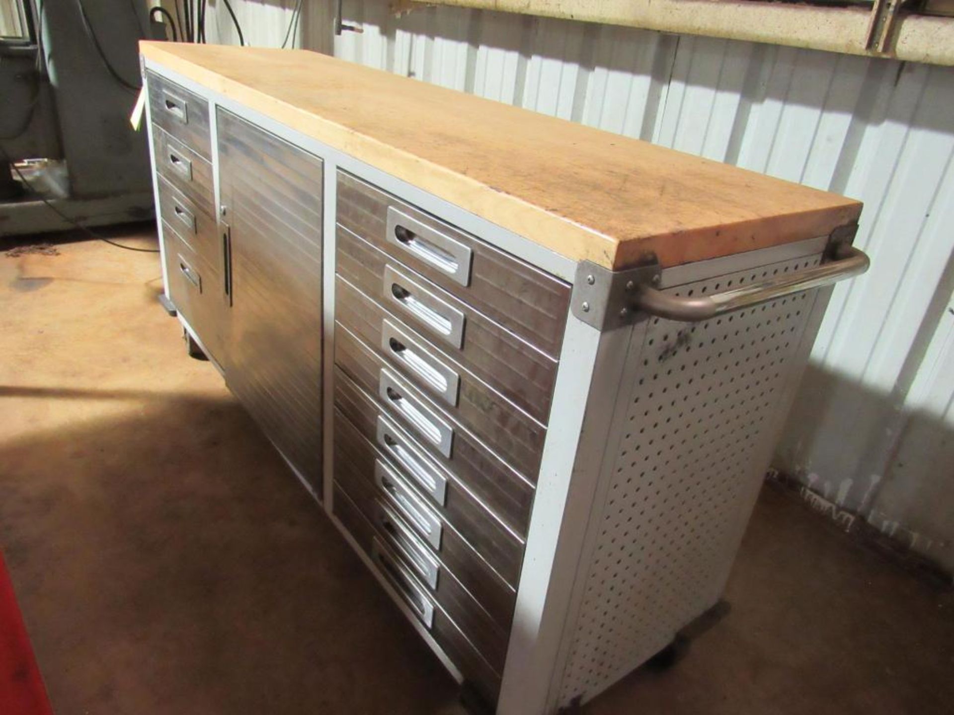 12 Drawer Wooden Top Tool Box on Casters with Contents, 72" x 20" x 38" H - Image 2 of 15