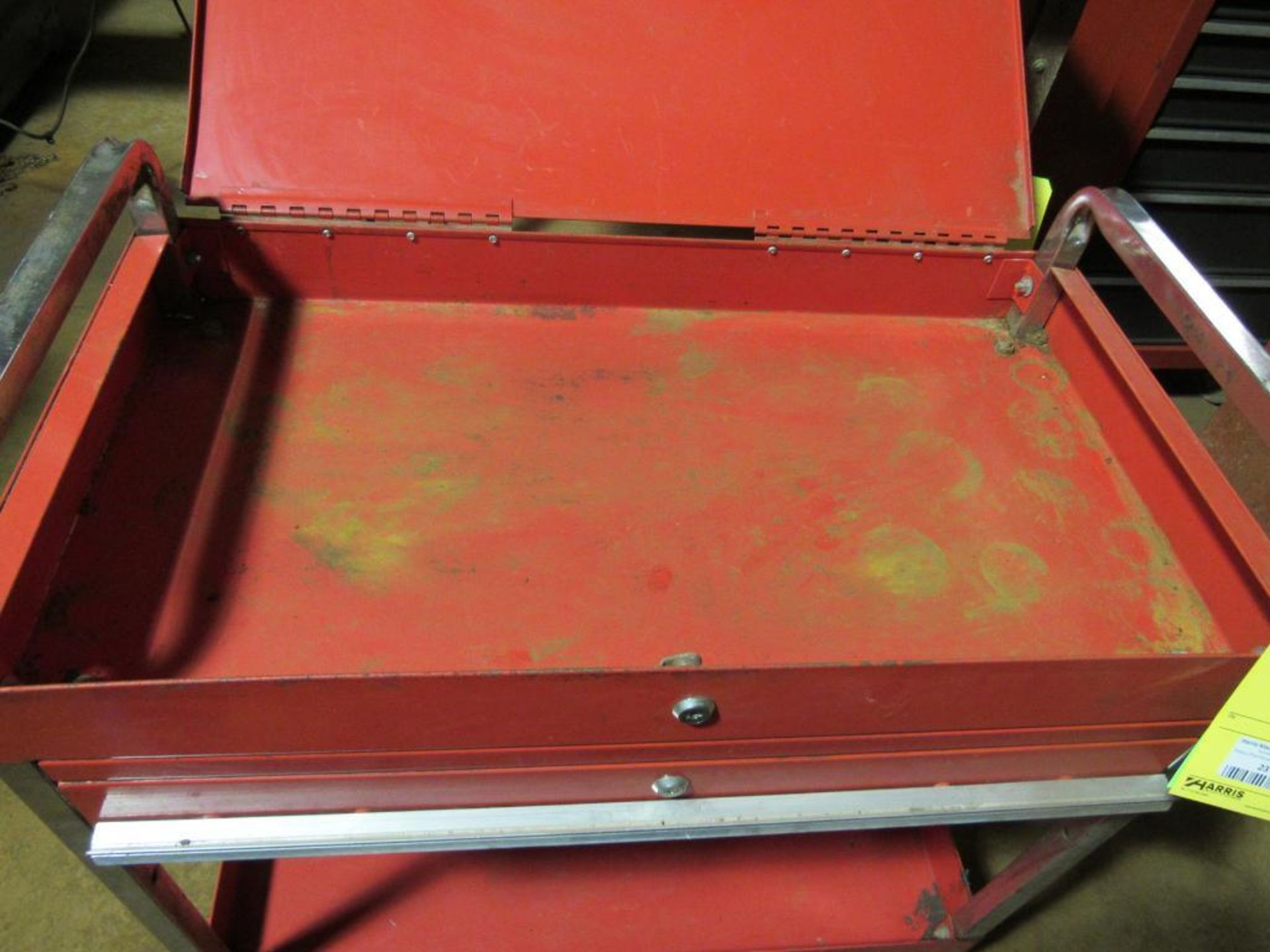 Metal Shop Cart on Casters, Open Top, 1 Drawer and Lower Shelf - Image 3 of 3