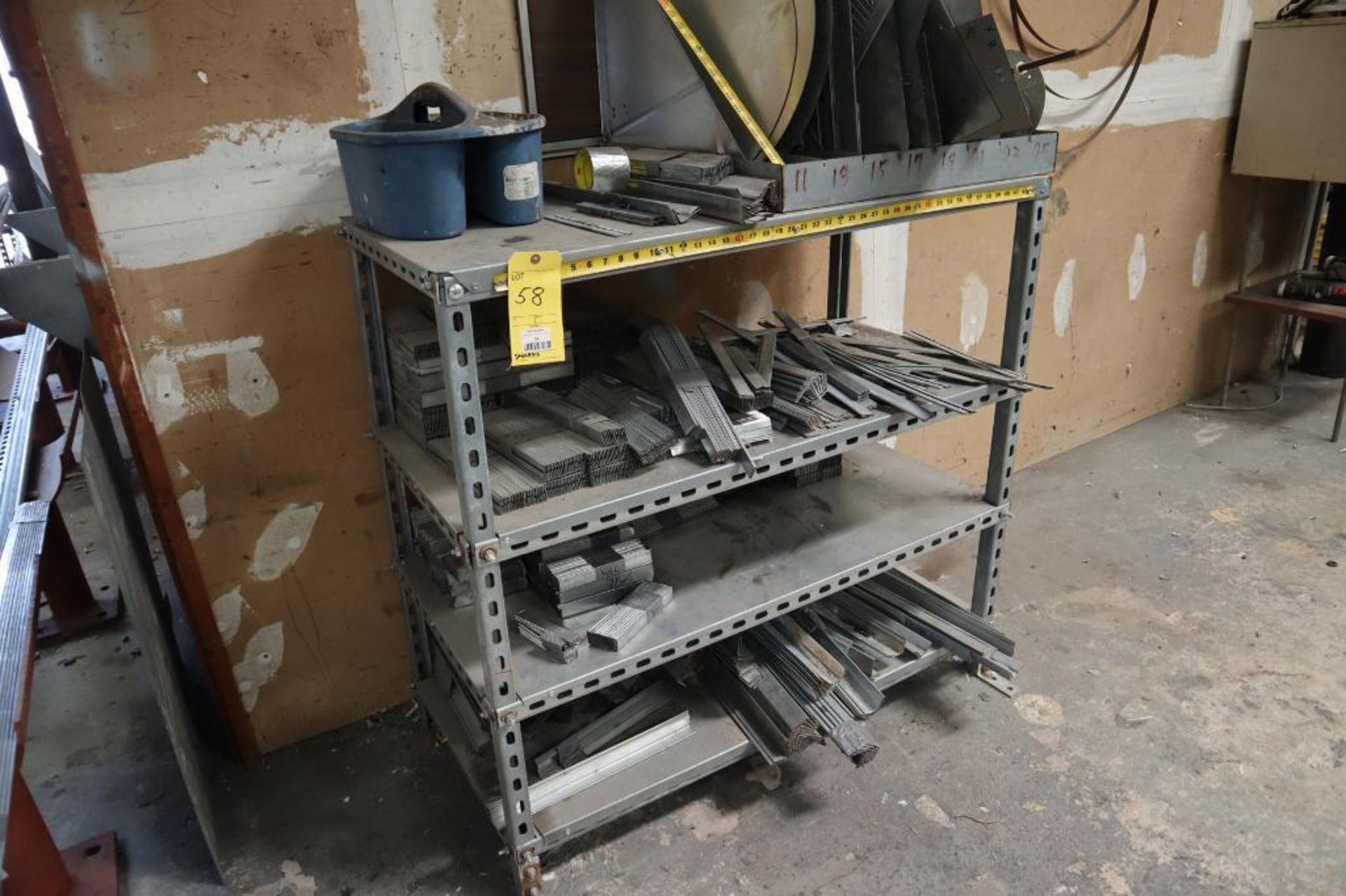 Storage Shelf with Assorted Metal Materials