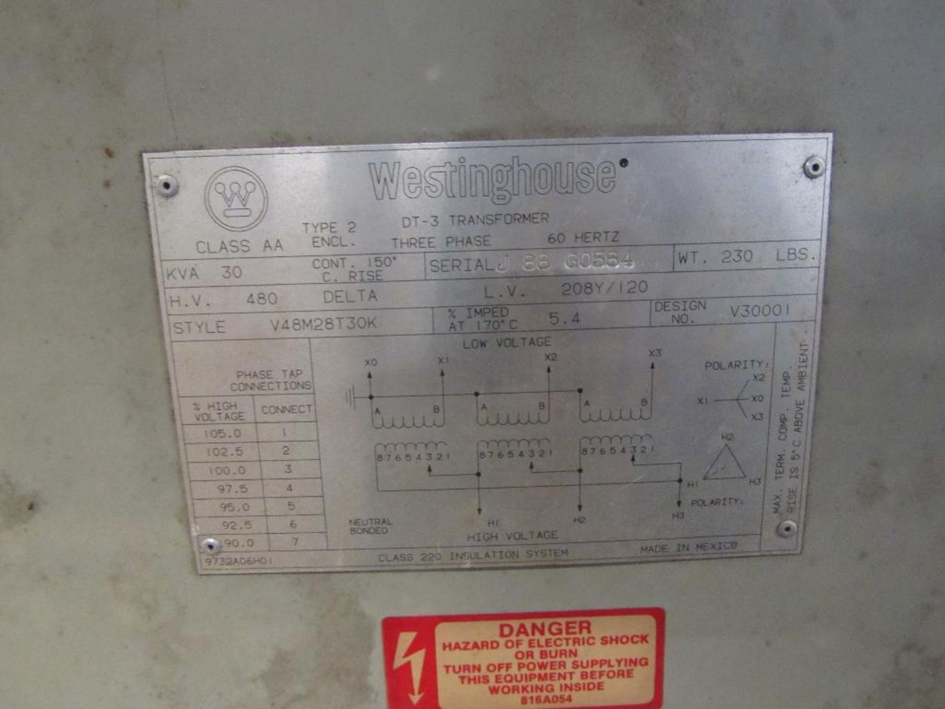 Westinghouse Type 2 DT-3 Transformer - Image 3 of 3