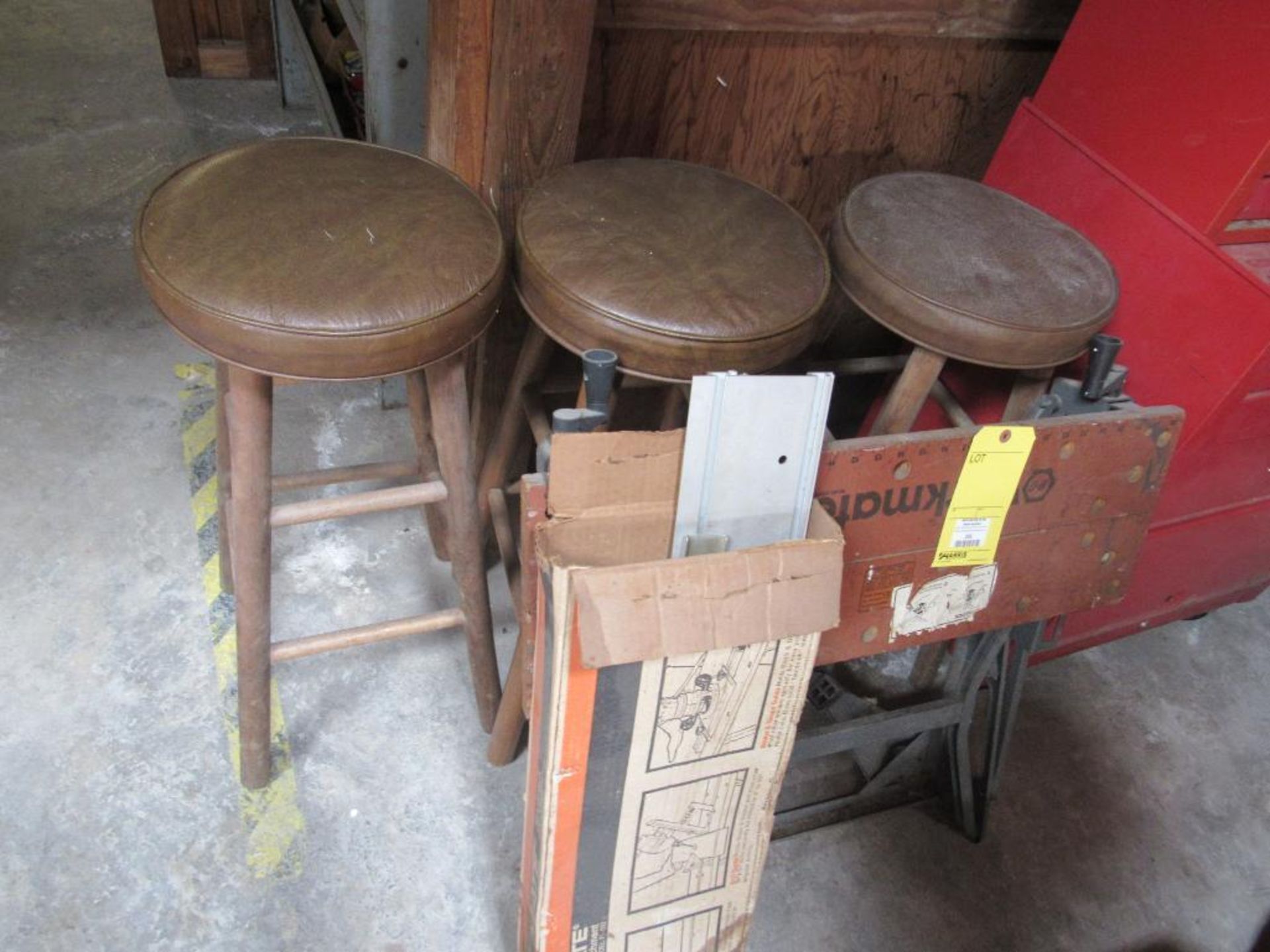 Lot: Workmate 300 Work Bench and stools