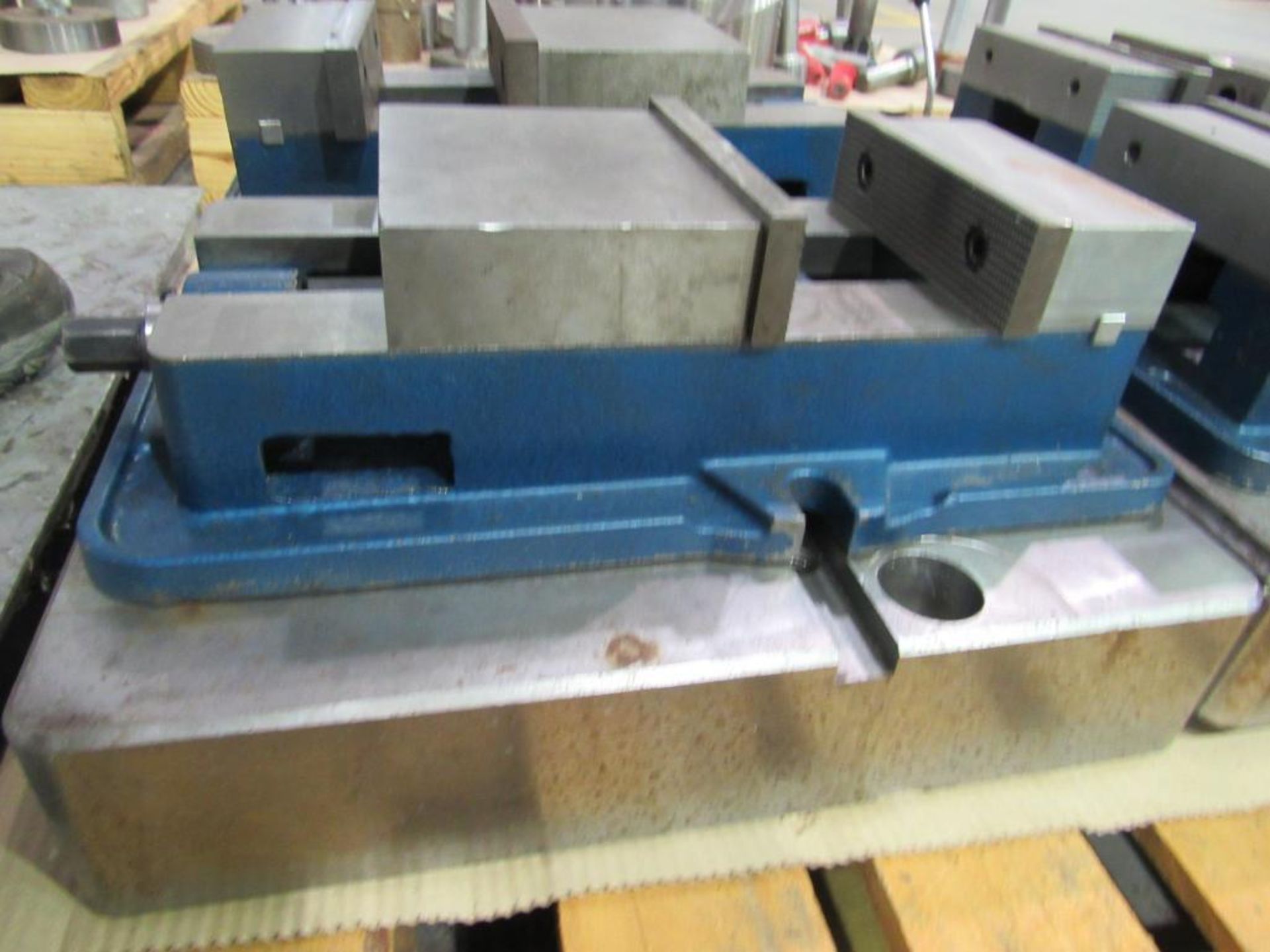 6" Vise with 16-3/4" L x 12-1/2" W x 3-1/2" T Risers - Image 3 of 3