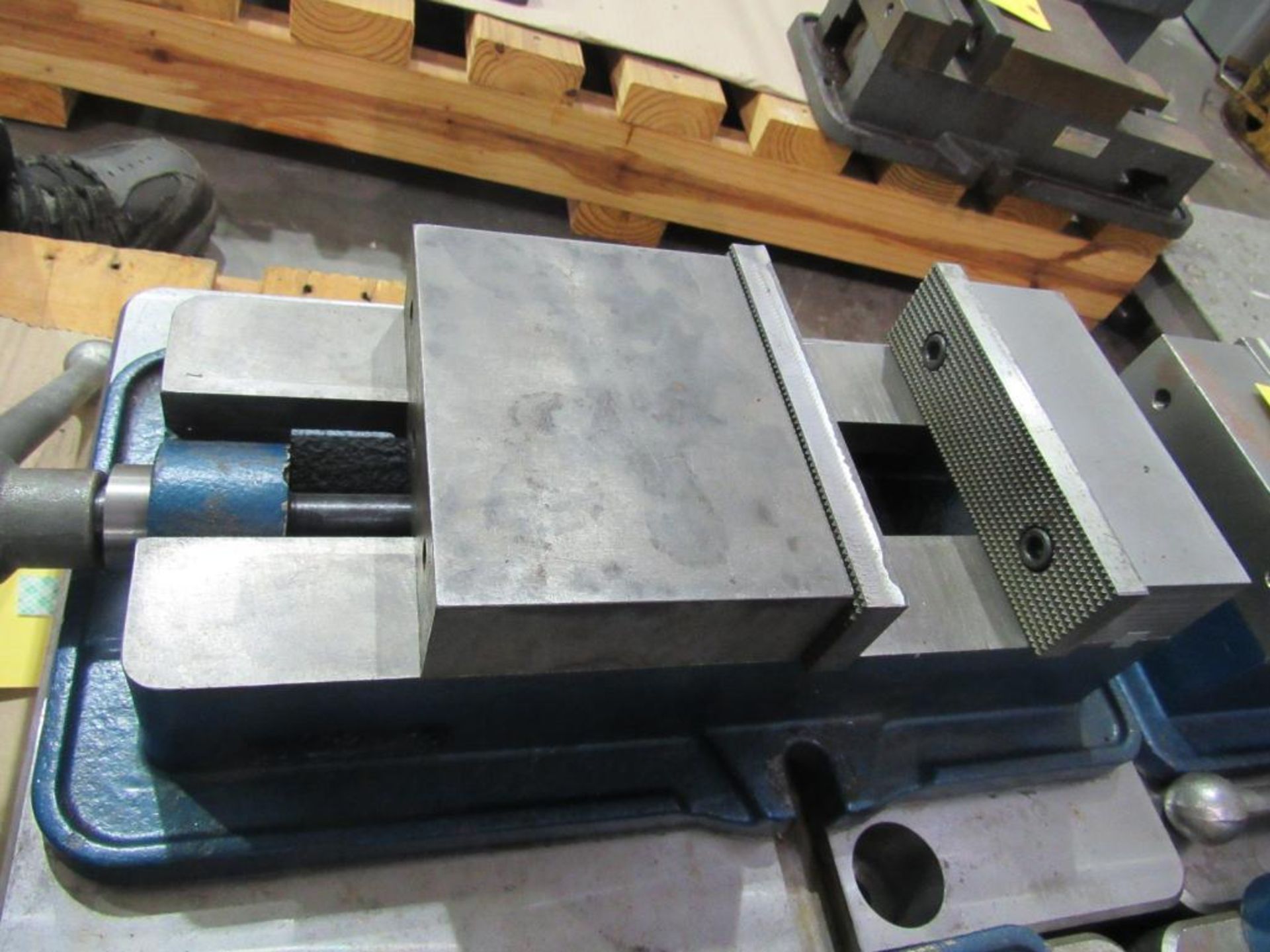 6" Vise with 16-3/4" L x 12-1/2" W x 3-1/2" T Risers - Image 3 of 3