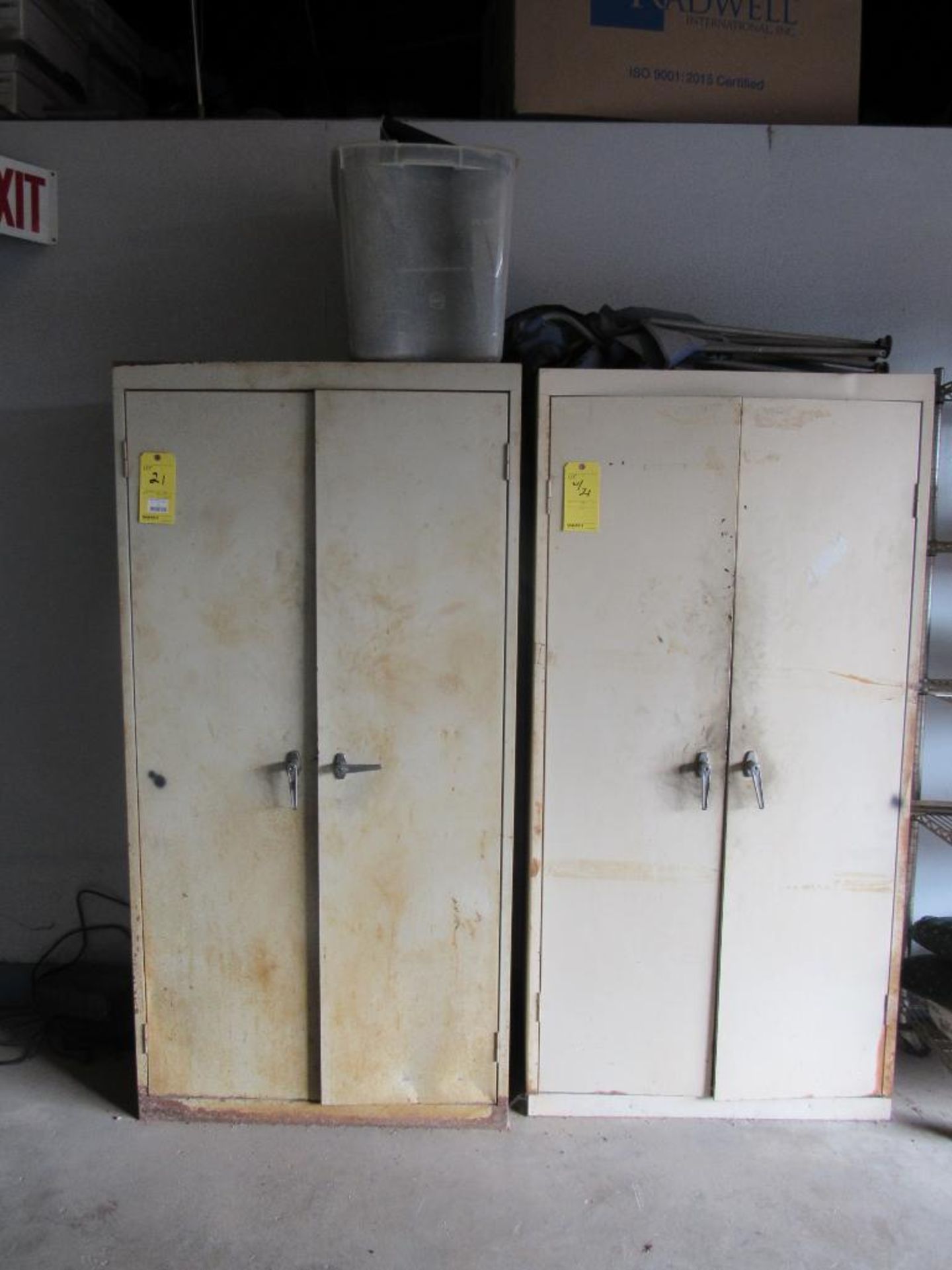 Lot of 2: Double Door Cabinets (with Contents)