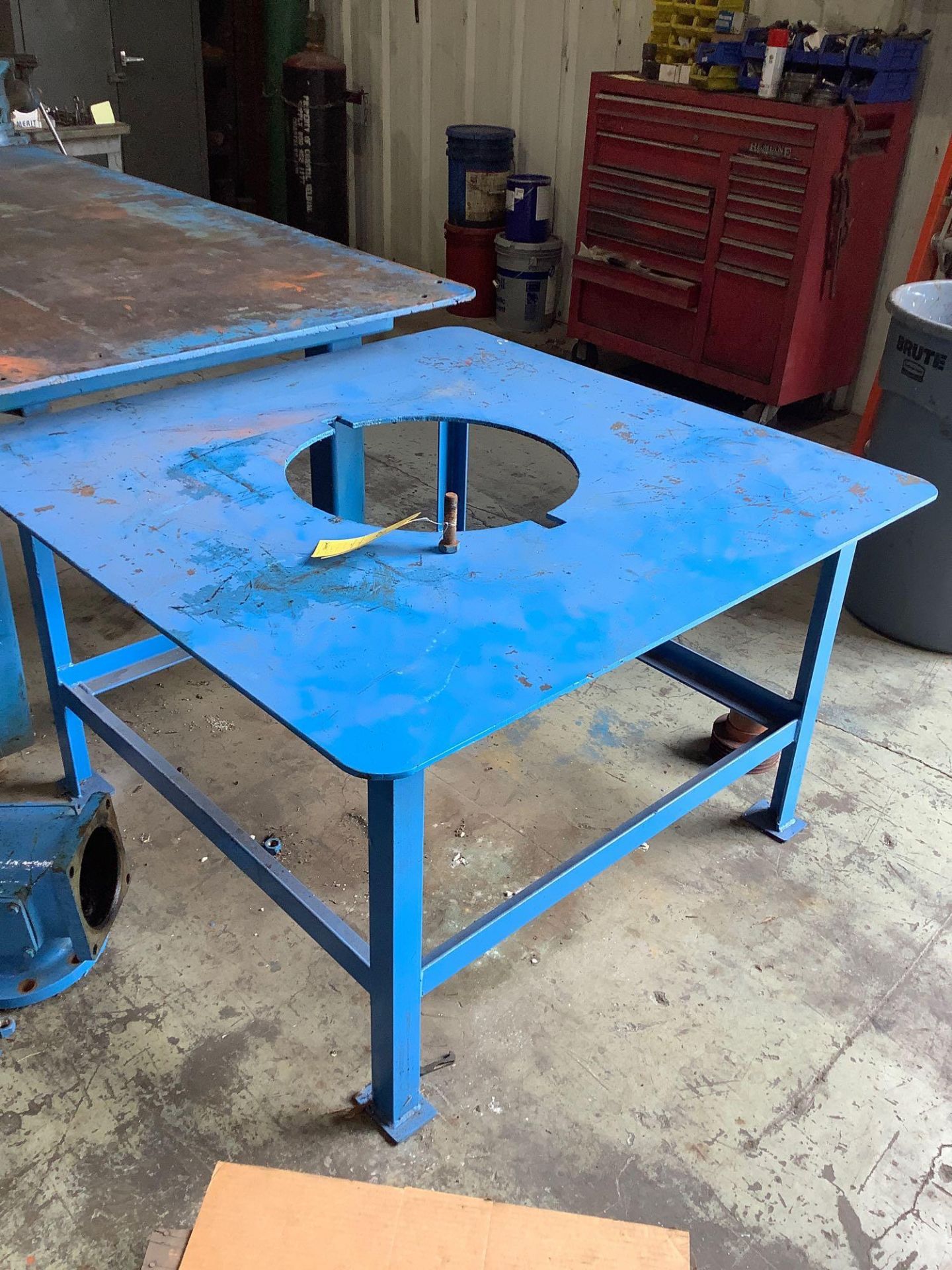 Heavy Duty Metal Table with Circular Cut-Out
