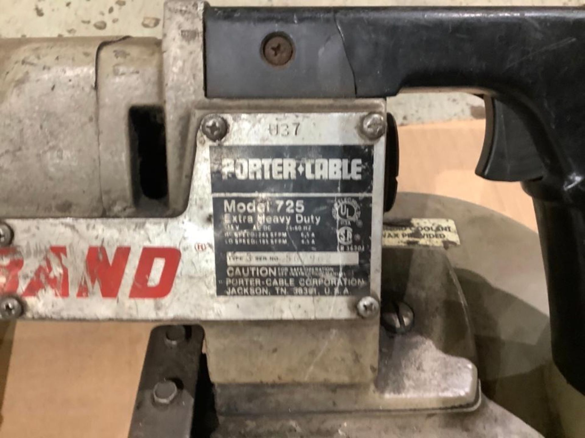 Porter-Cable Model 725 Extra Heavy Duty Porta-Band Portable Bandsaw - Image 3 of 3