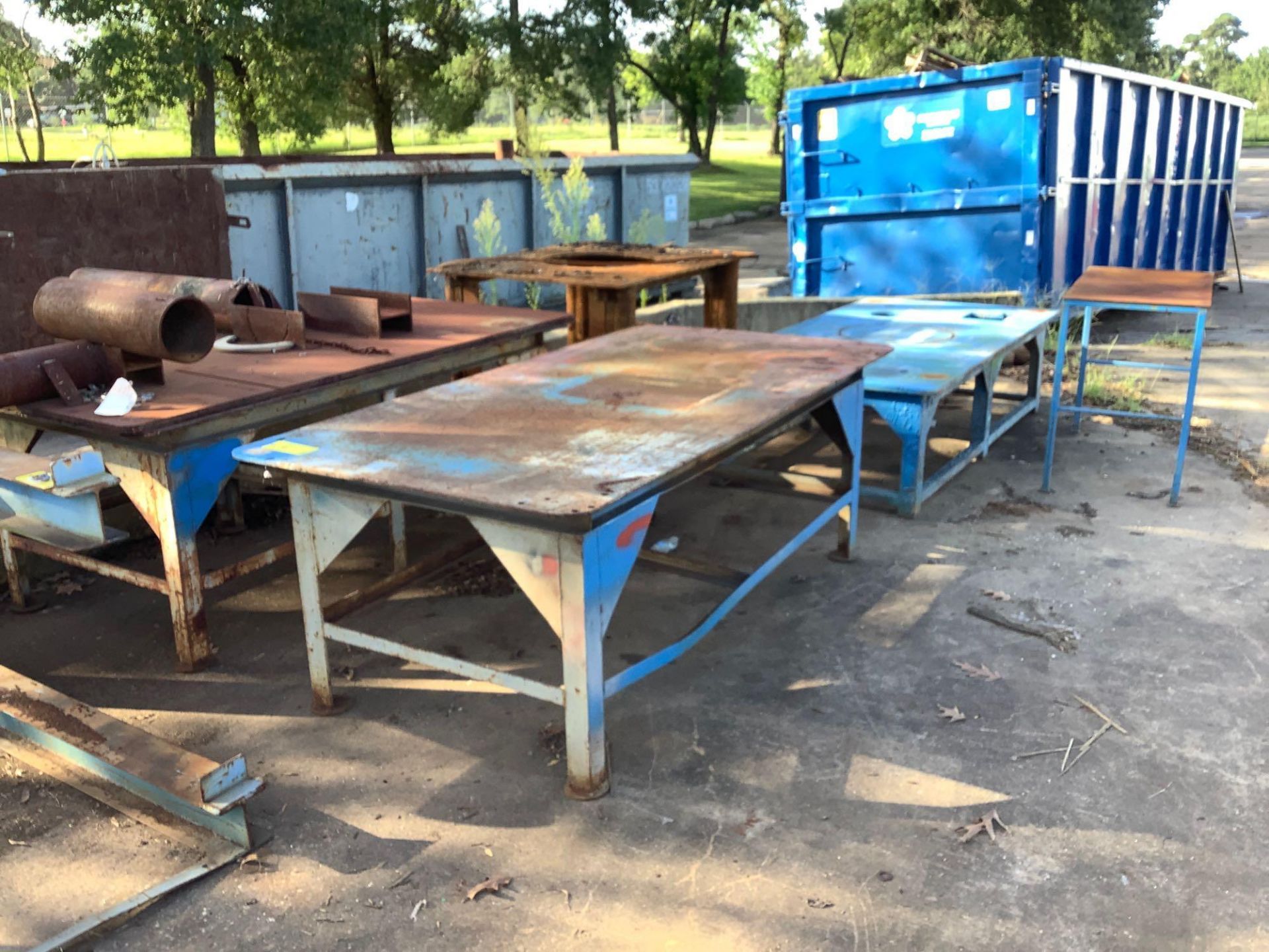 Lot of 5: Metal Tables, Assorted Sizes