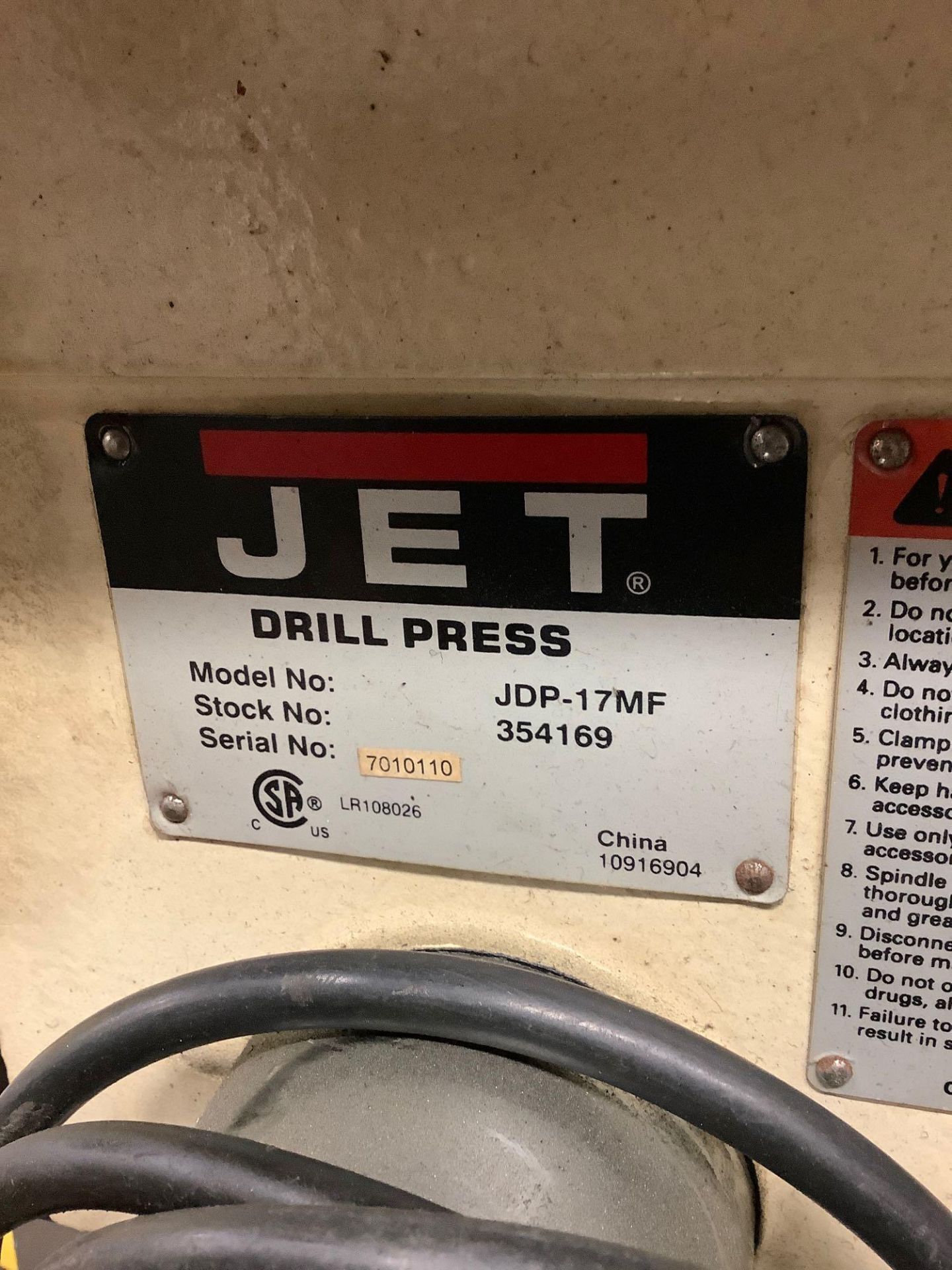 Jet Model JDP-17MF Floor Type Drill Press - Image 5 of 5