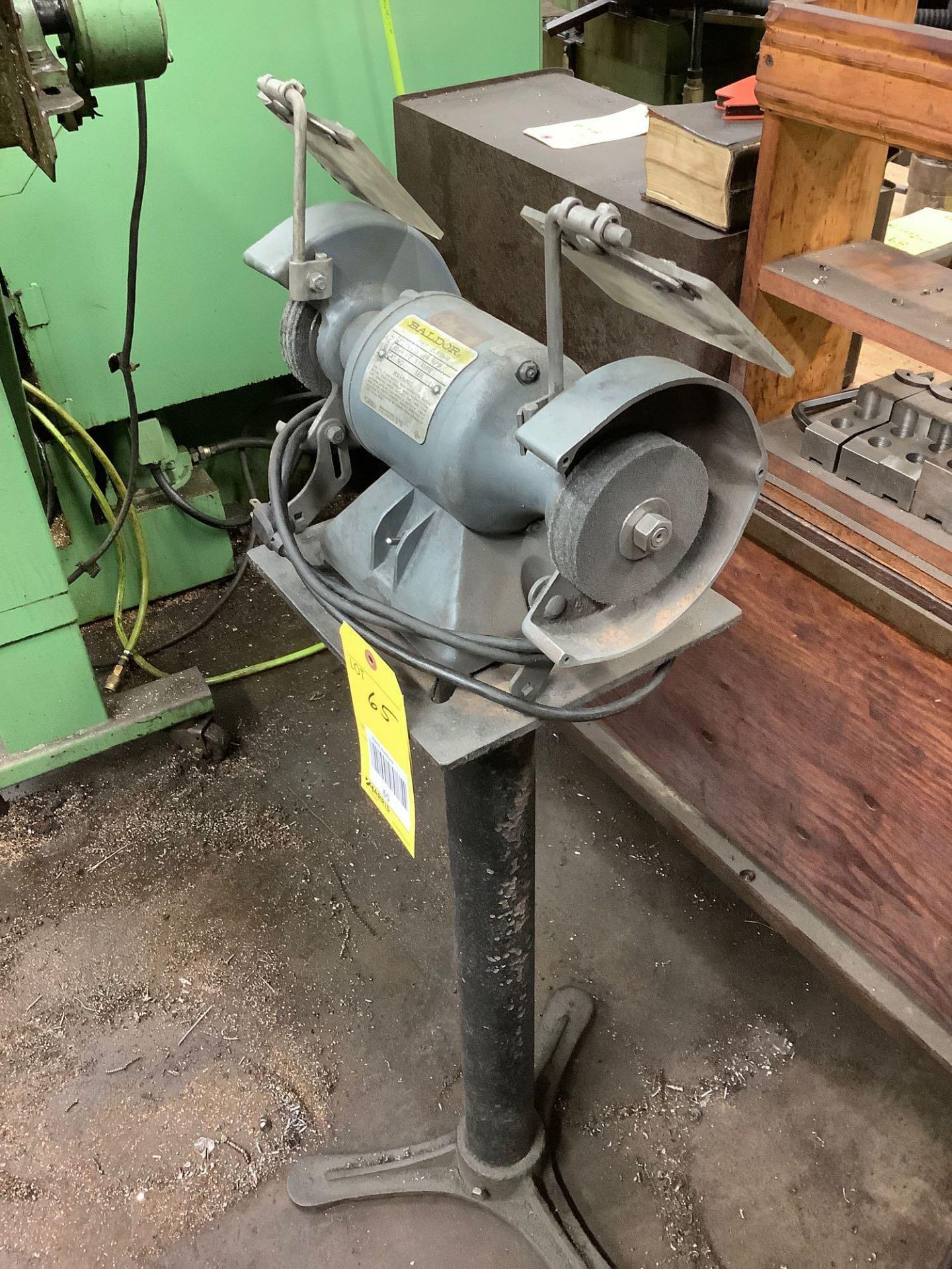 6" Baldor Double Ended Grinder/Buffer on Pedestal Model 612 - Image 2 of 4