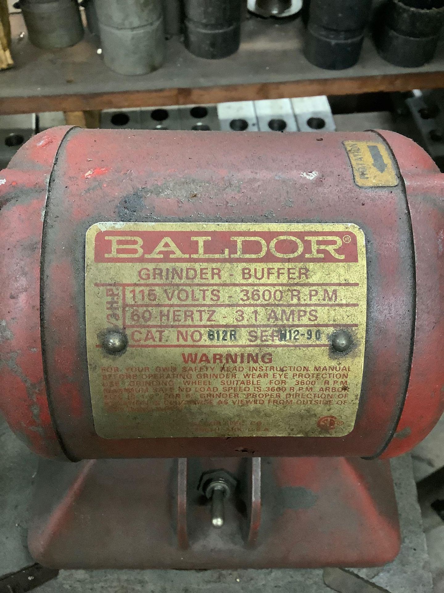 6" Baldor Double Ended Pedestal Grinder/Buffer, Cat 612R - Image 4 of 4