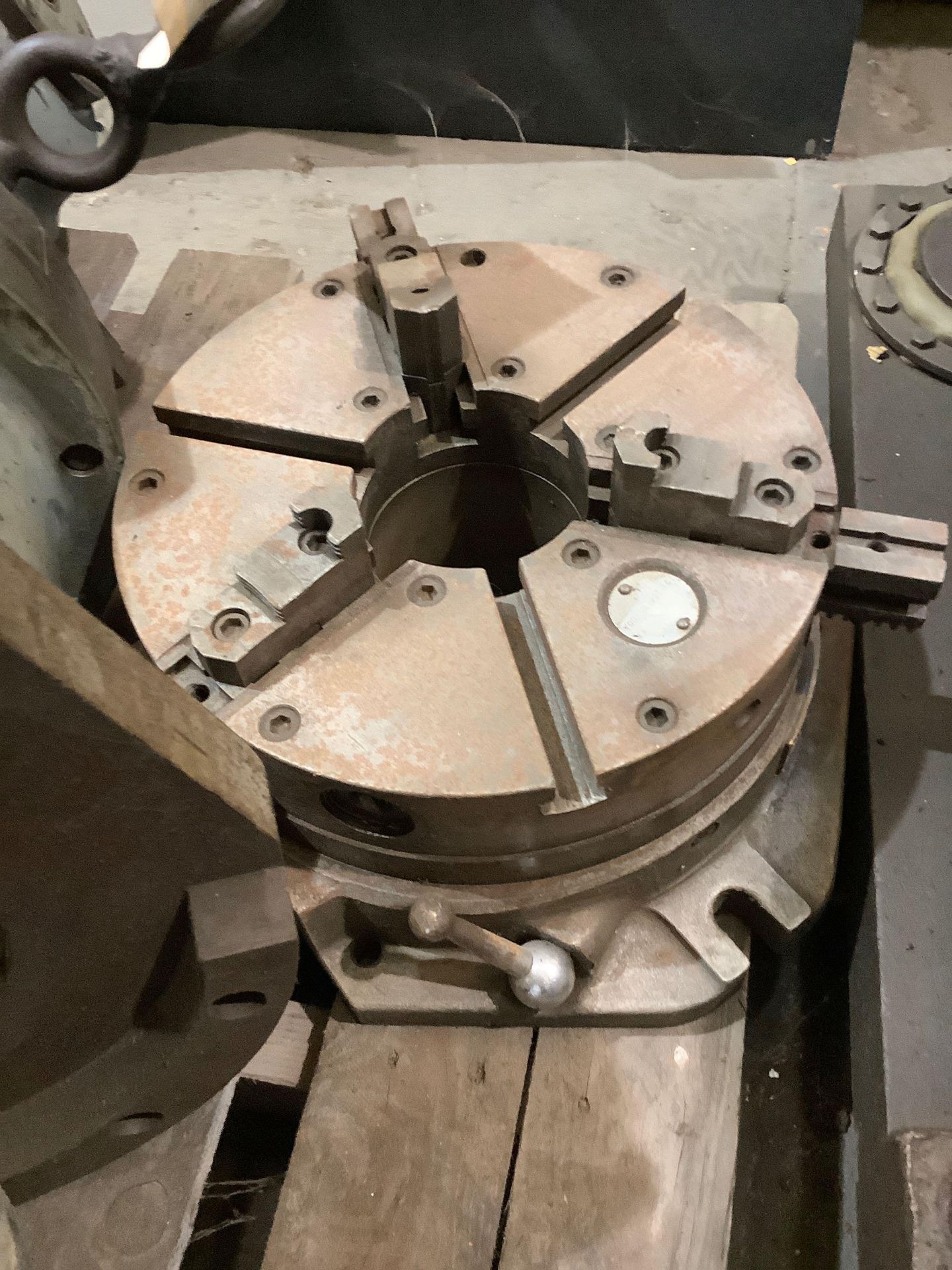 12" Cushman Rotary Table with 3-Jaw Chuck, 4" thru hole