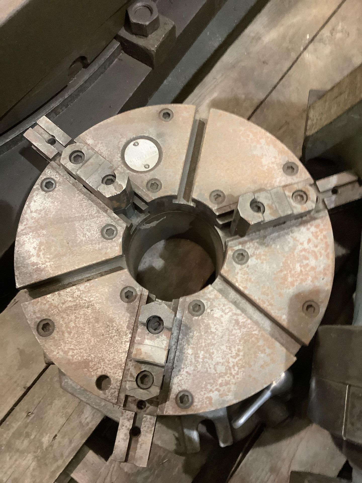 12" Cushman Rotary Table with 3-Jaw Chuck, 4" thru hole - Image 2 of 3