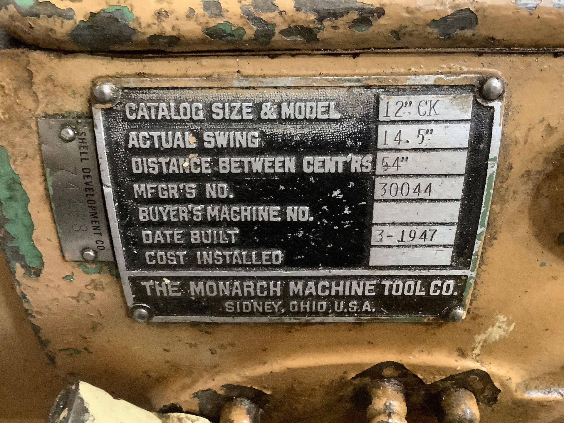 14" x 54" Monarch Model 12" CK Engine Lathe - Image 8 of 8