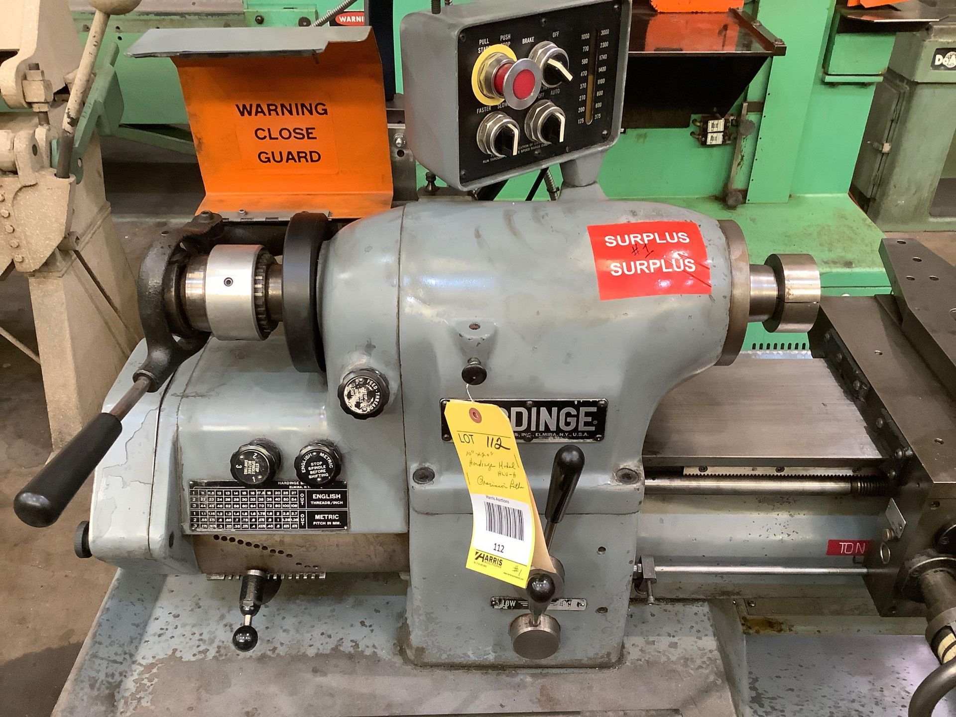 10" x 20" Hardinge Model HLV-H Precision Lathe - Image 10 of 15