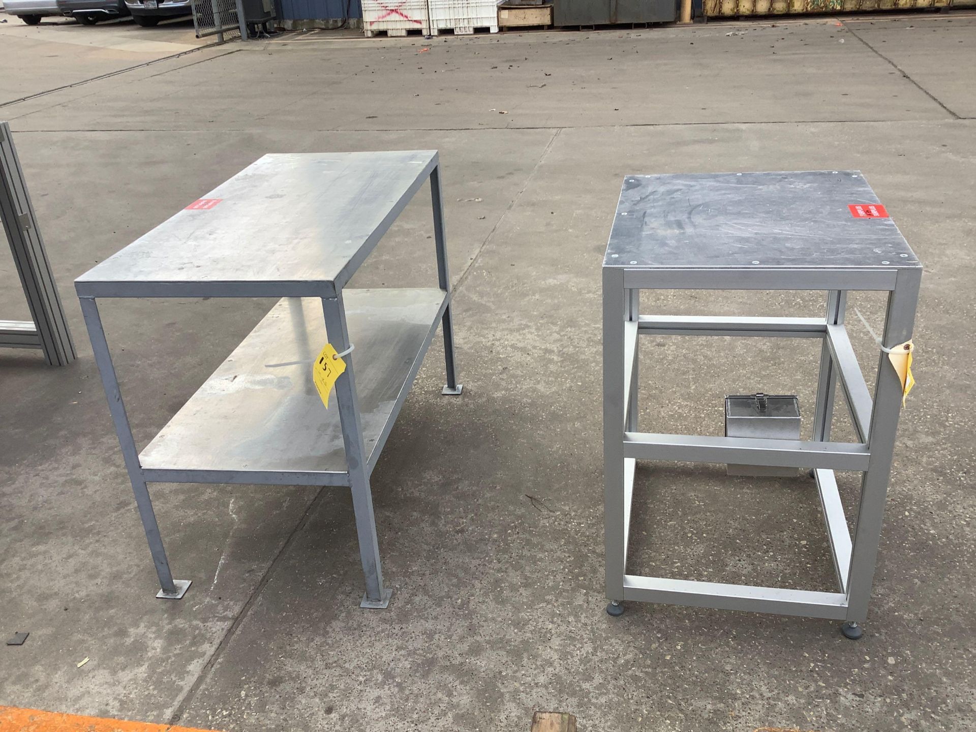 Lot of 2: Aluminum Tables, Assorted Sizes