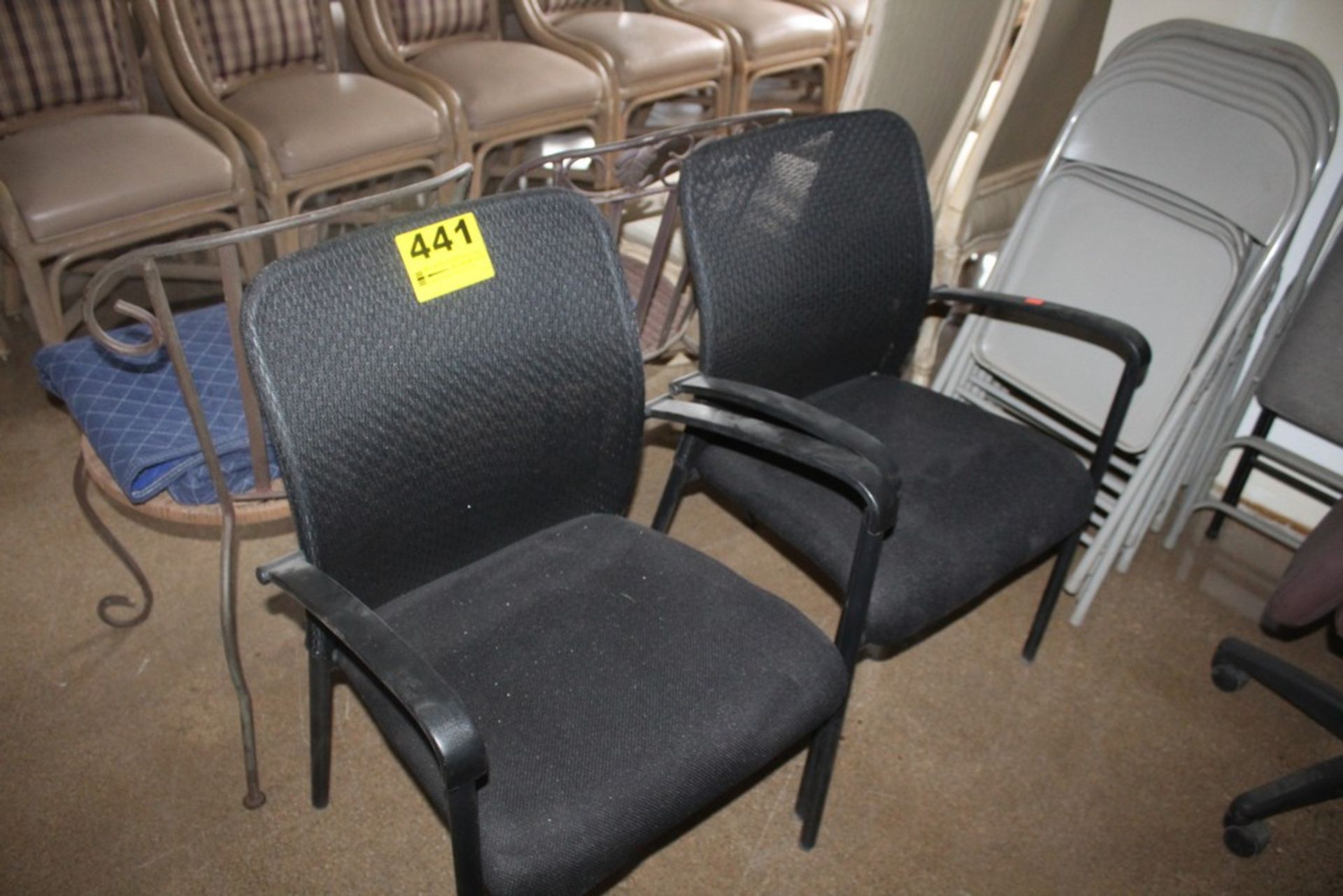 (2) BLACK CLOTH SIDE CHAIRS