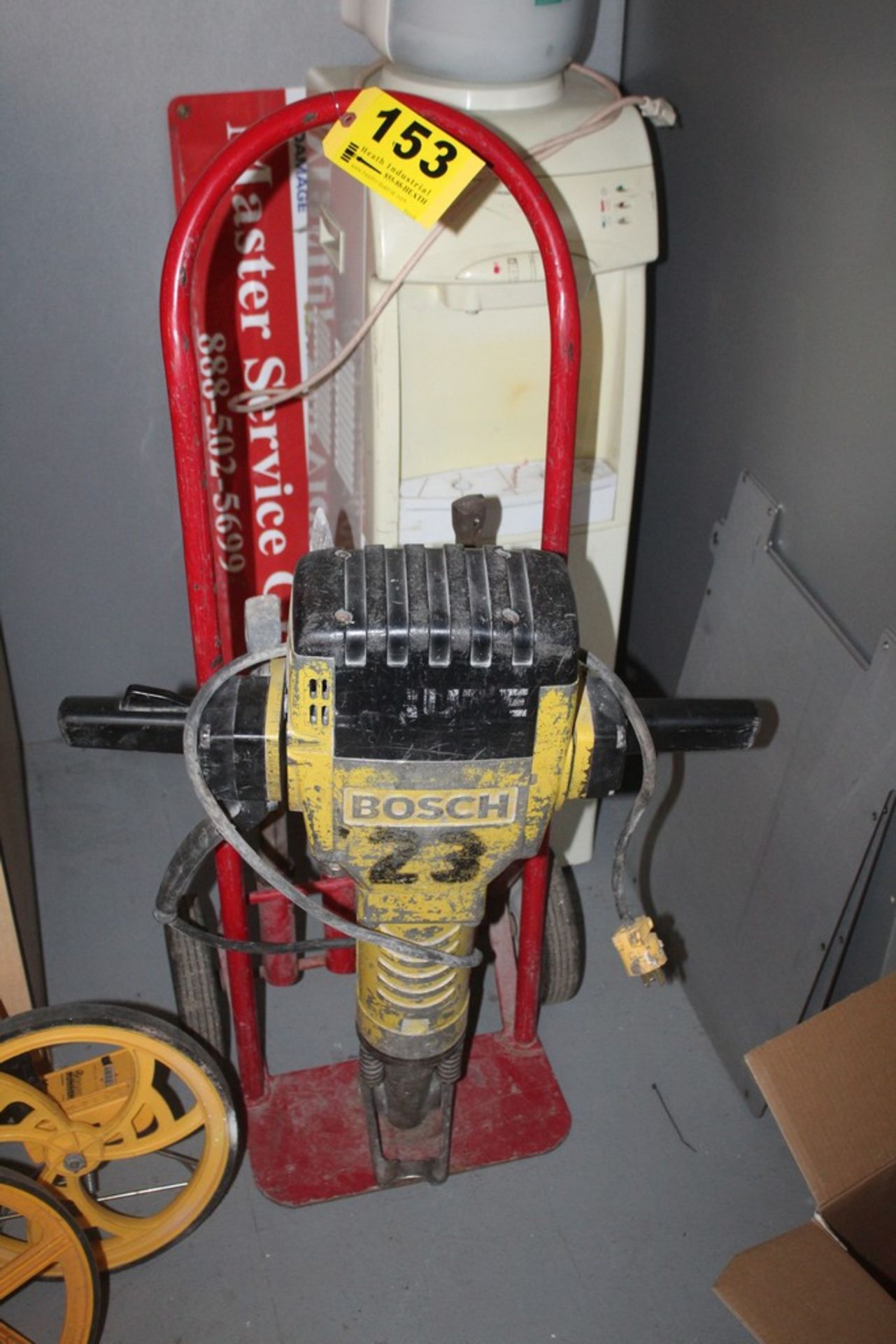 BOSCH ELECTRIC JACK HAMMER, WITH BITS AND DOLLY
