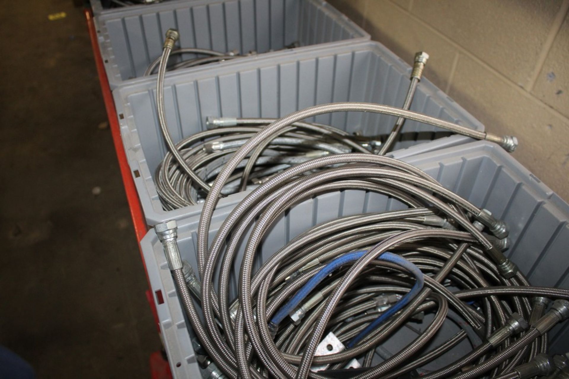 (5) BINS OF BRAIDED HOSE, APPEARS STAINLESS - Image 2 of 2