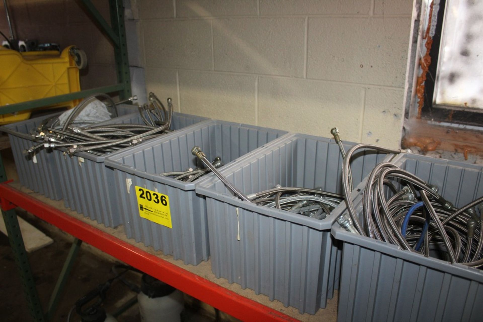 (5) BINS OF BRAIDED HOSE, APPEARS STAINLESS