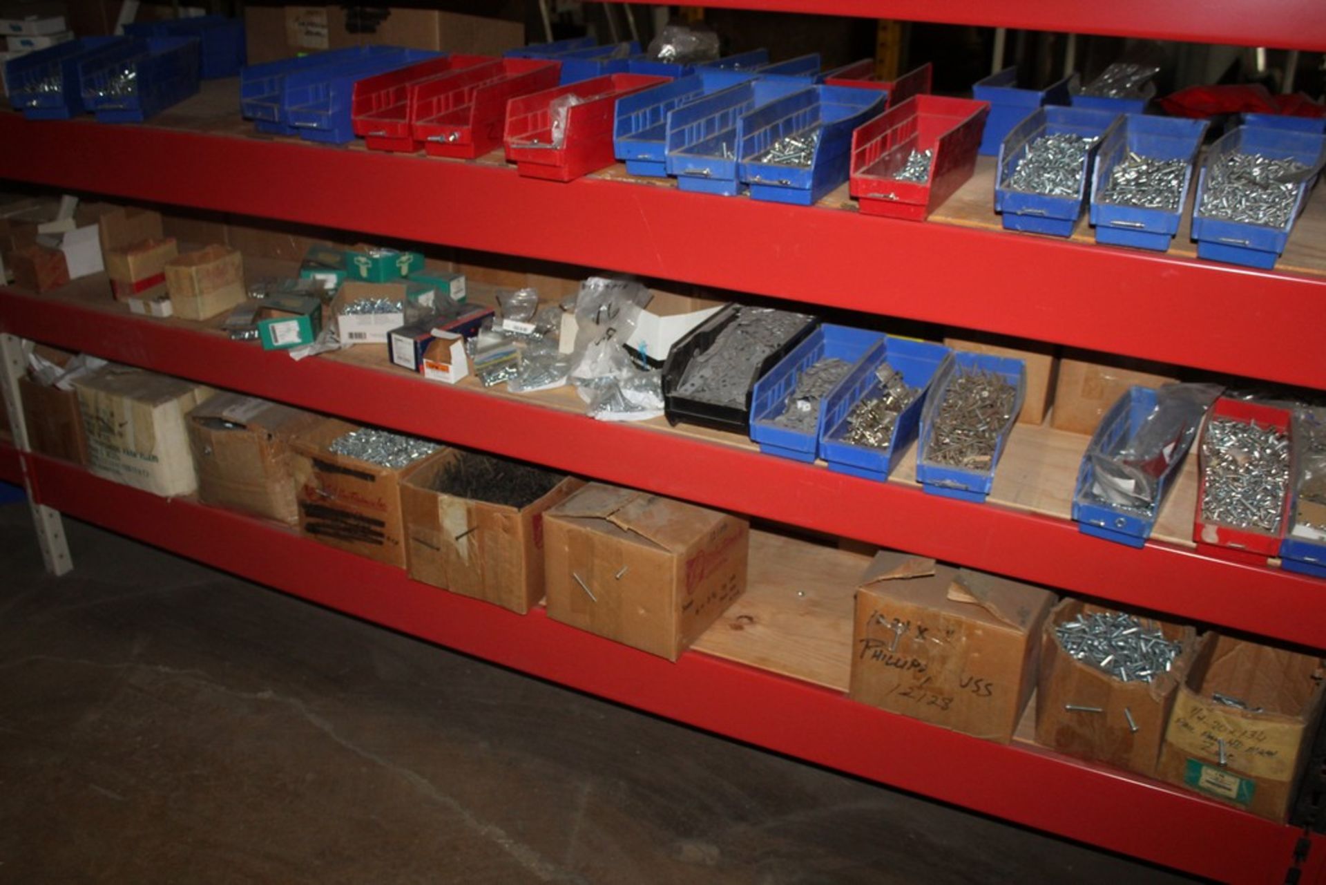 LARGE QTY OF HARDWARE, SCREWS, NAILS & MISC. ON (6) SHELVES (NO RACK) - Image 8 of 8