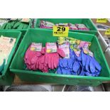 LARGE ASSORTMENT OF CLOTH-LATEX COATED GARDENING GLOVES