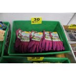 LARGE ASSORTMENT OF CLOTH-LATEX COATED GARDENING GLOVES