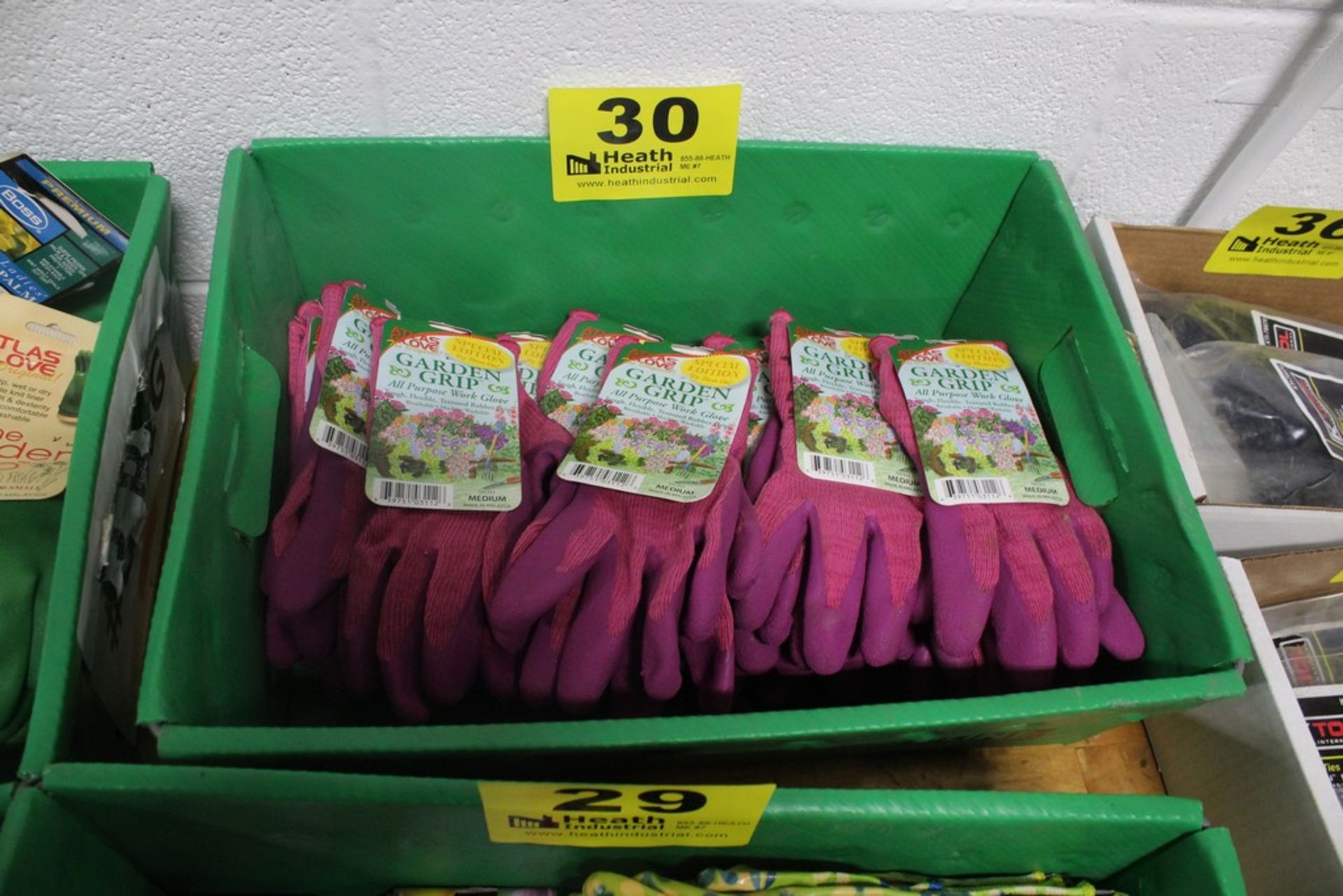 LARGE ASSORTMENT OF CLOTH-LATEX COATED GARDENING GLOVES