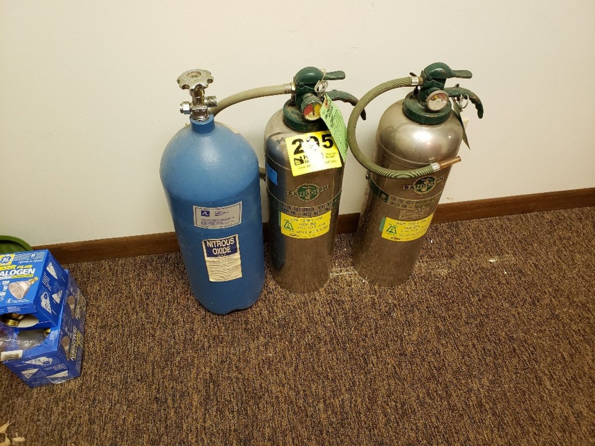 (2) FIRE EXTINGUISHES & GAS CYLINDER