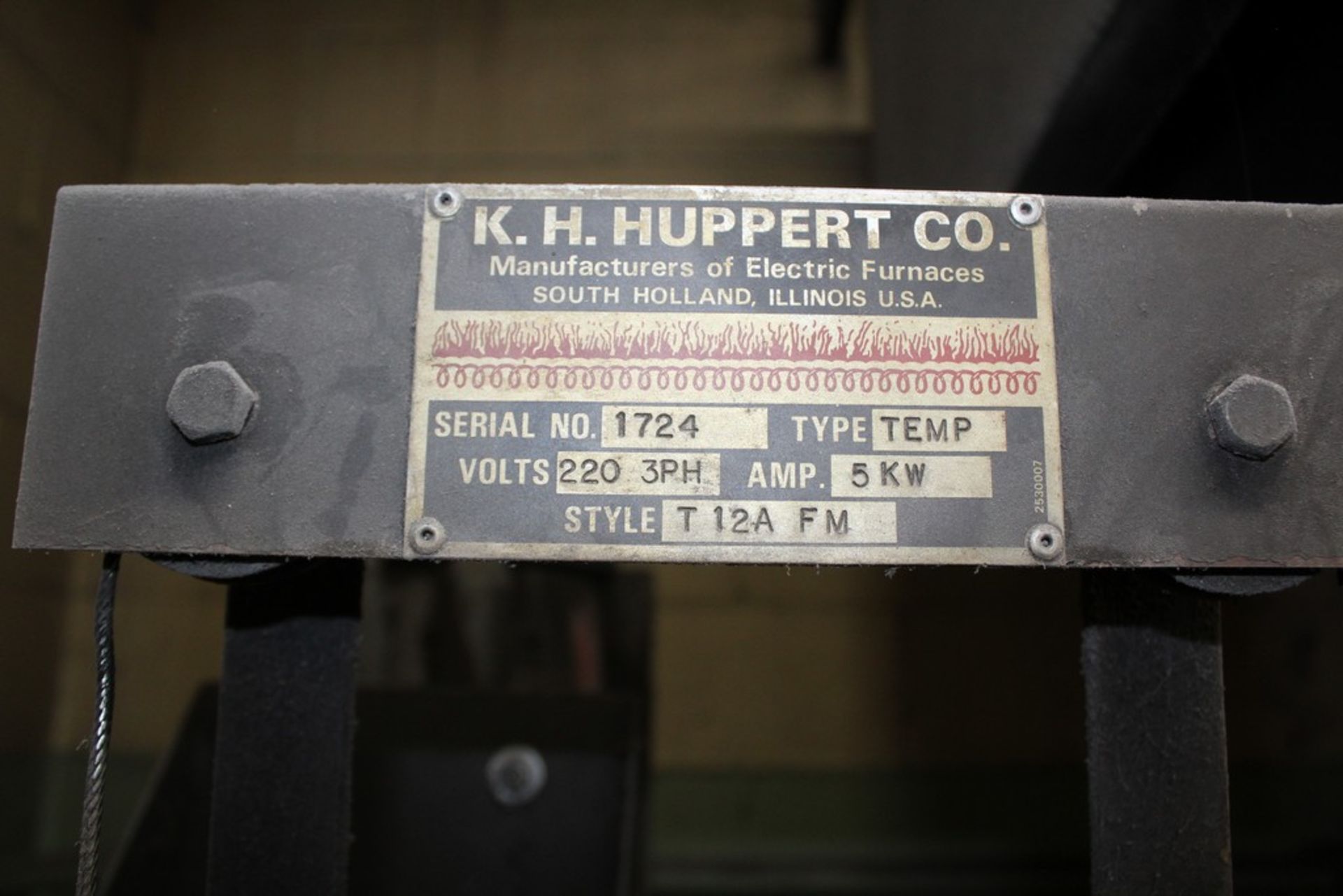 K.H. HUPPERT 5 KW MODEL T12A-FM ELECTRIC FURNACE, S/N 1724 - Image 2 of 3