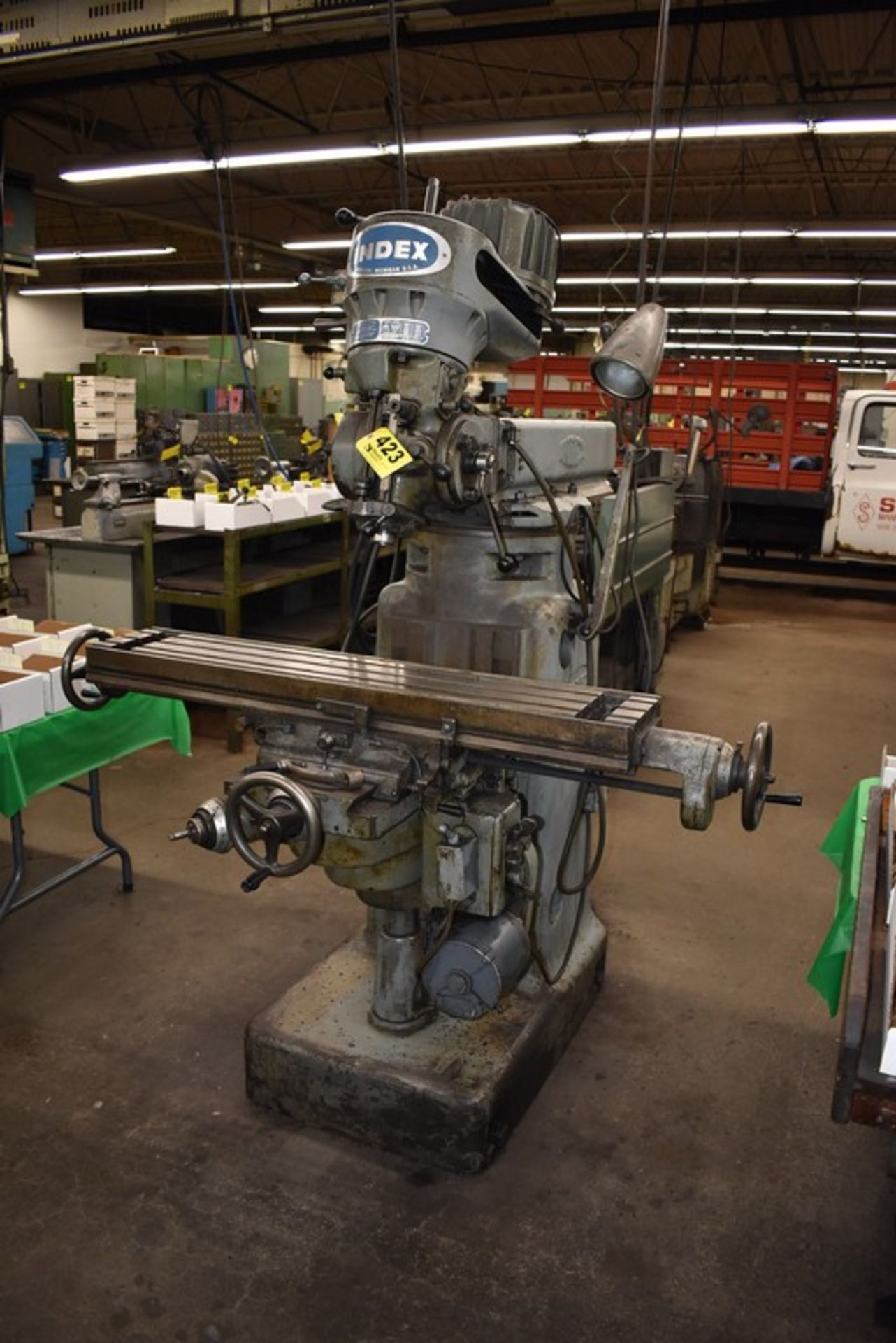 INDEX 2 HP MODEL 845 VERTICAL MILL, S/N 13050, 46" TABLE - Image 6 of 7