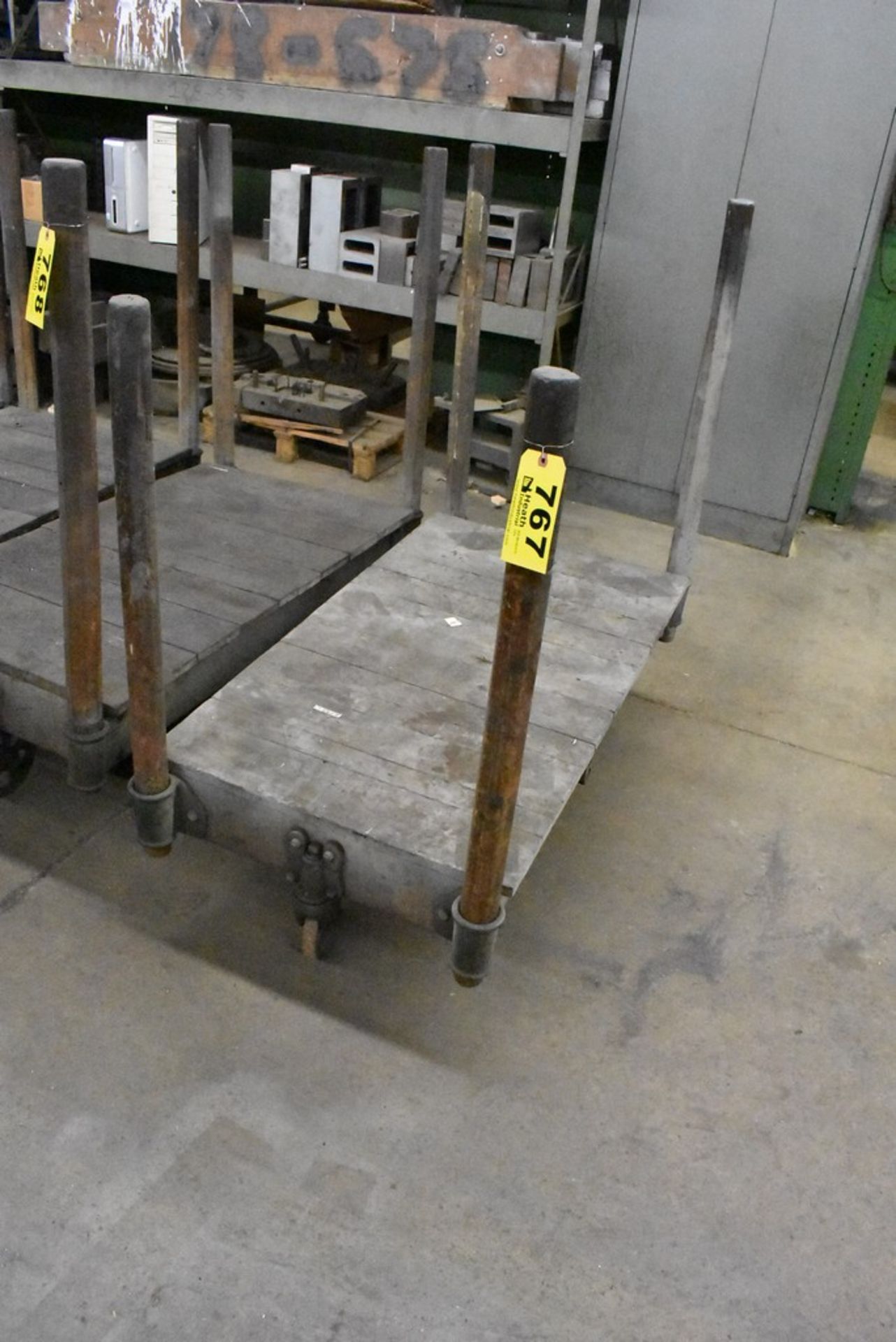 NUTTING FOUR WHEEL WOOD DECK FACTORY CART