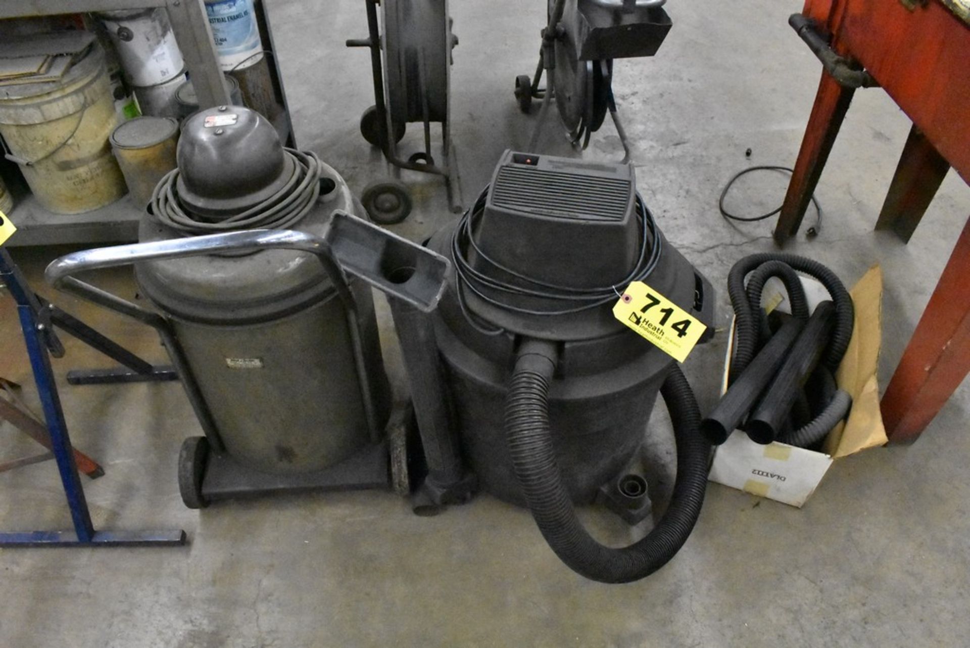 (2) SHOP VACS WITH HOSE & ACCESSORIES