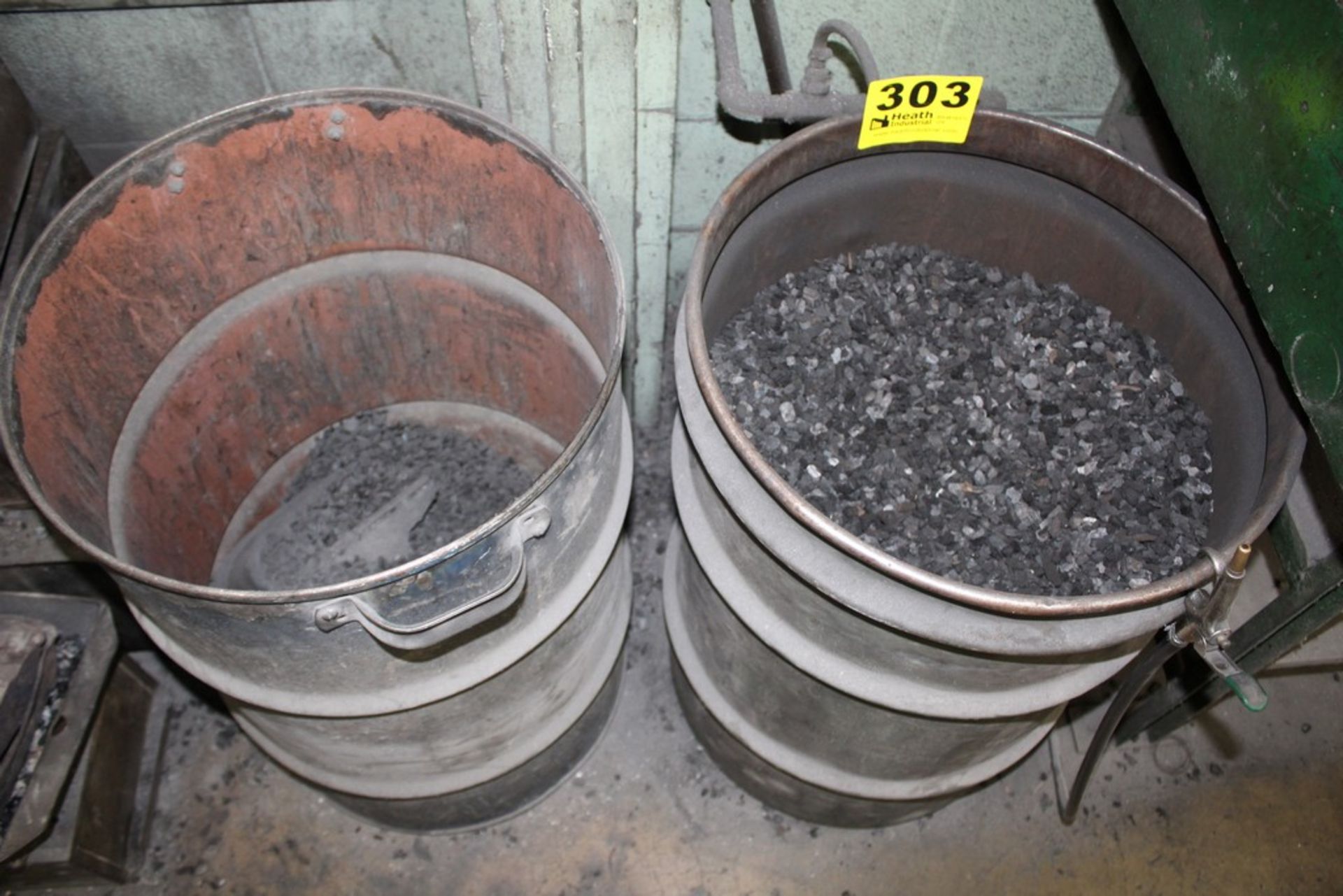 LARGE QTY OF CHARCOAL IN (2) DRUMS