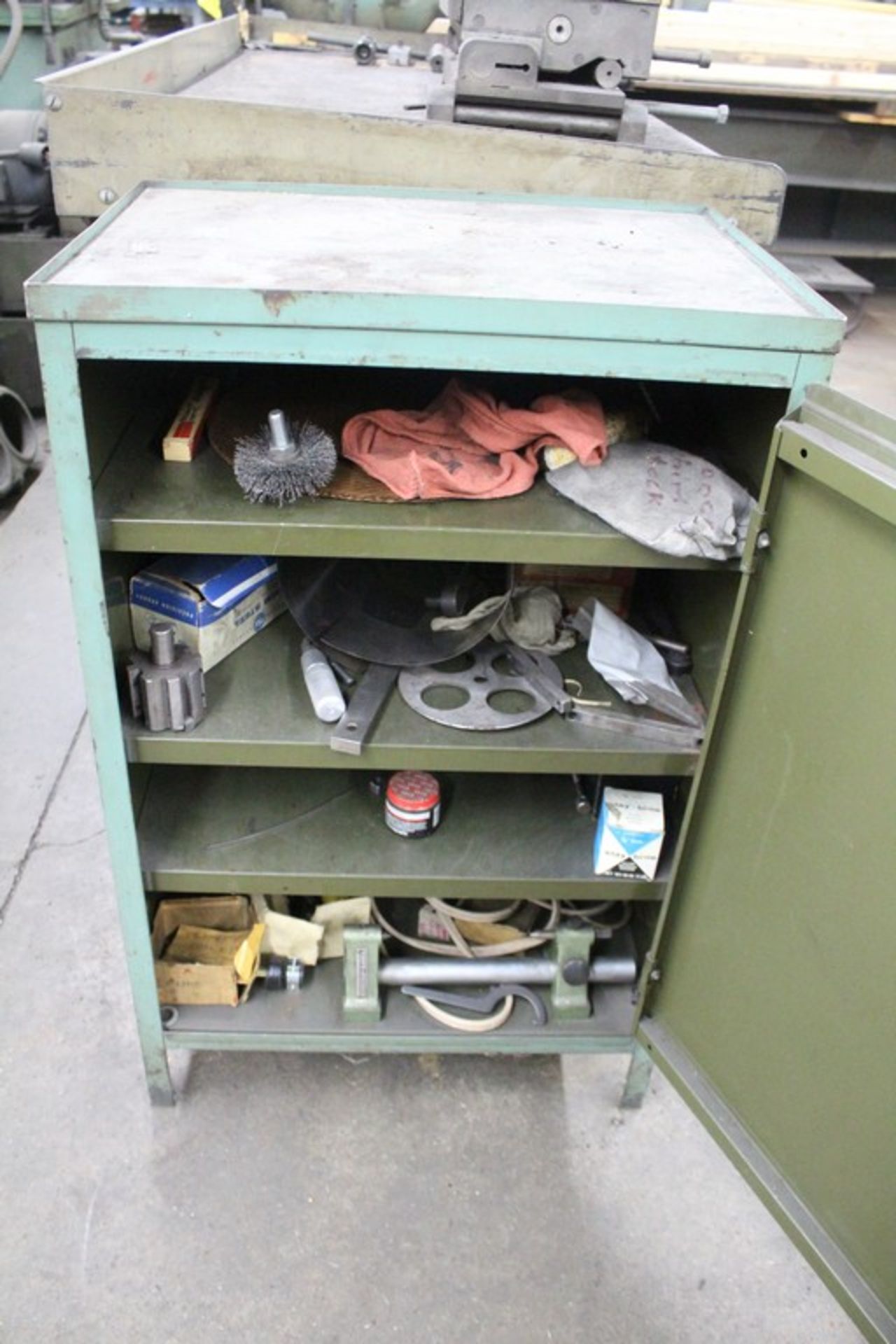 21" X 15" X 34" STEEL CABINET WITH MISC. CONTENTS - Image 2 of 2