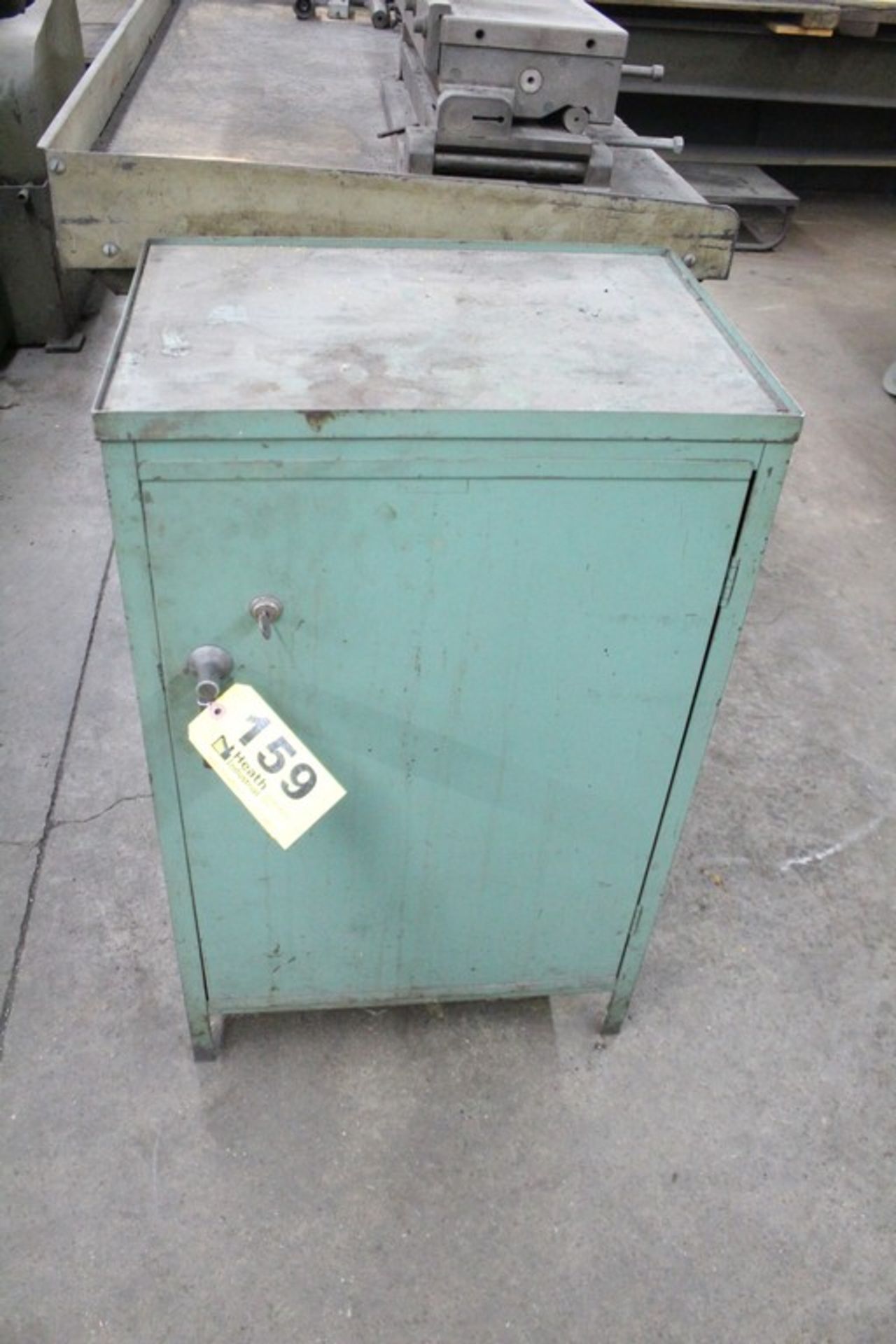 21" X 15" X 34" STEEL CABINET WITH MISC. CONTENTS