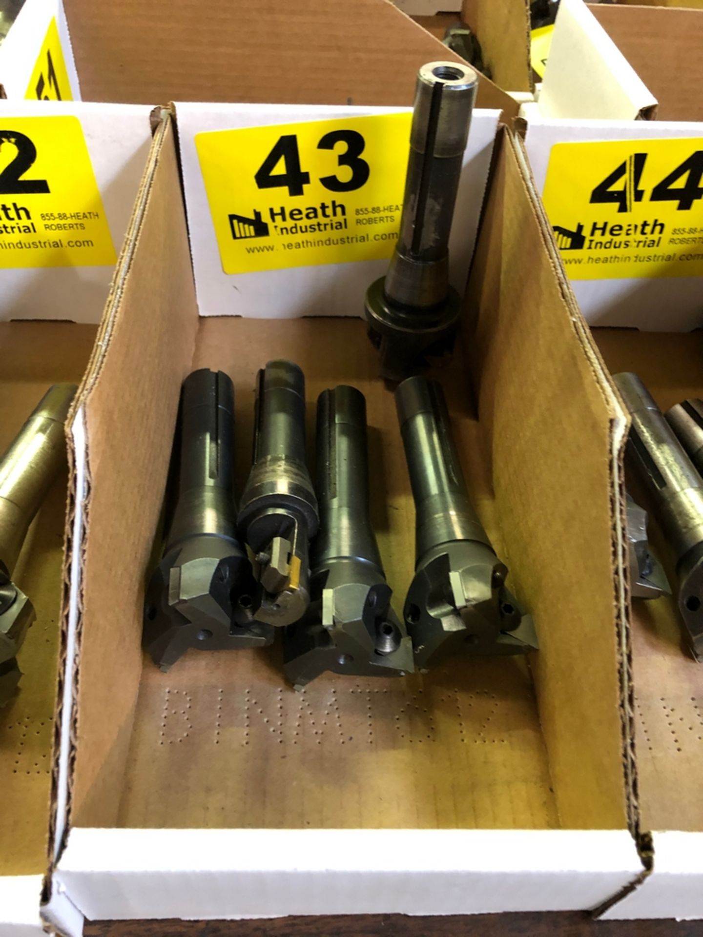 LOT 5 MILLING CUTTERS WITH R-8 SHANKS
